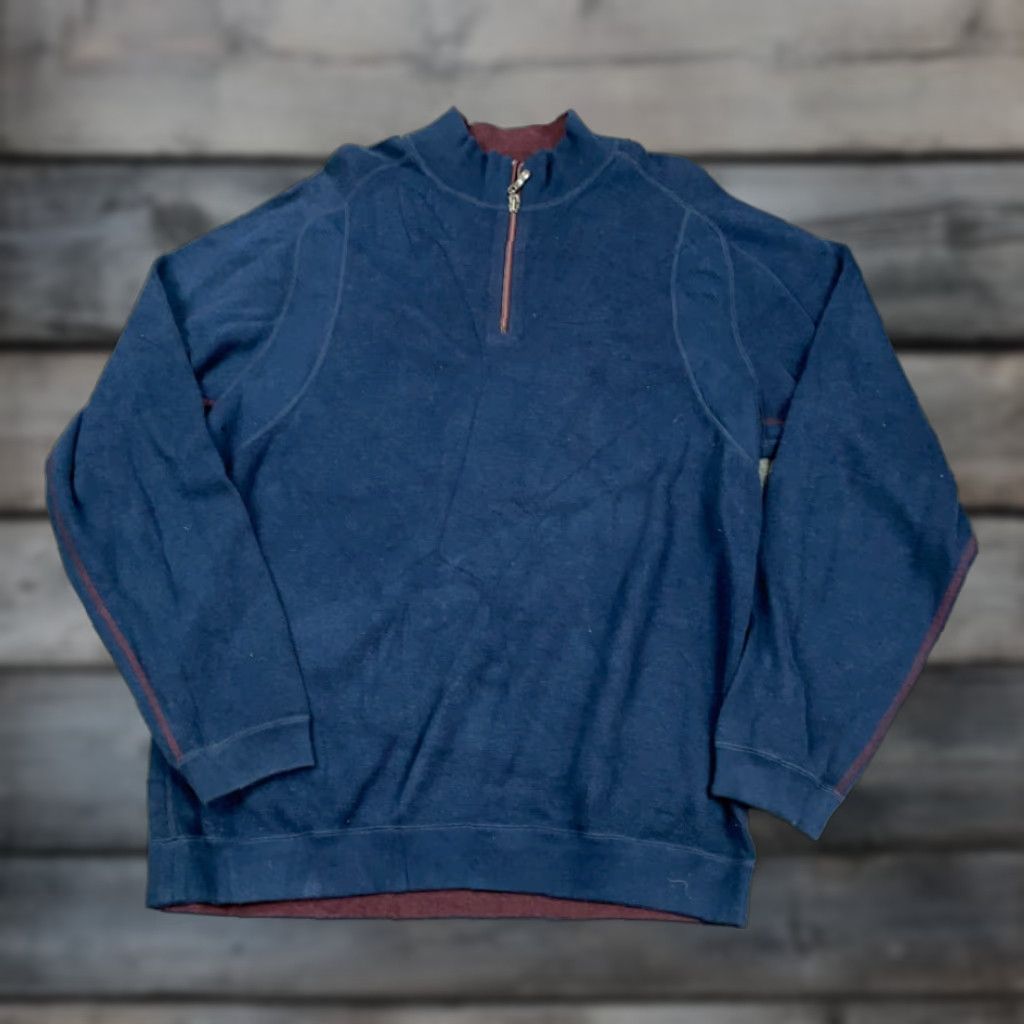 Tommy Bahama Tommy Bahama Sweater Adult XL Blue Cotton 1/4 Zip Embroidered Knit Classic Preppy Mens Size US XL / EU 56 / 4 - 1 Thumbnail