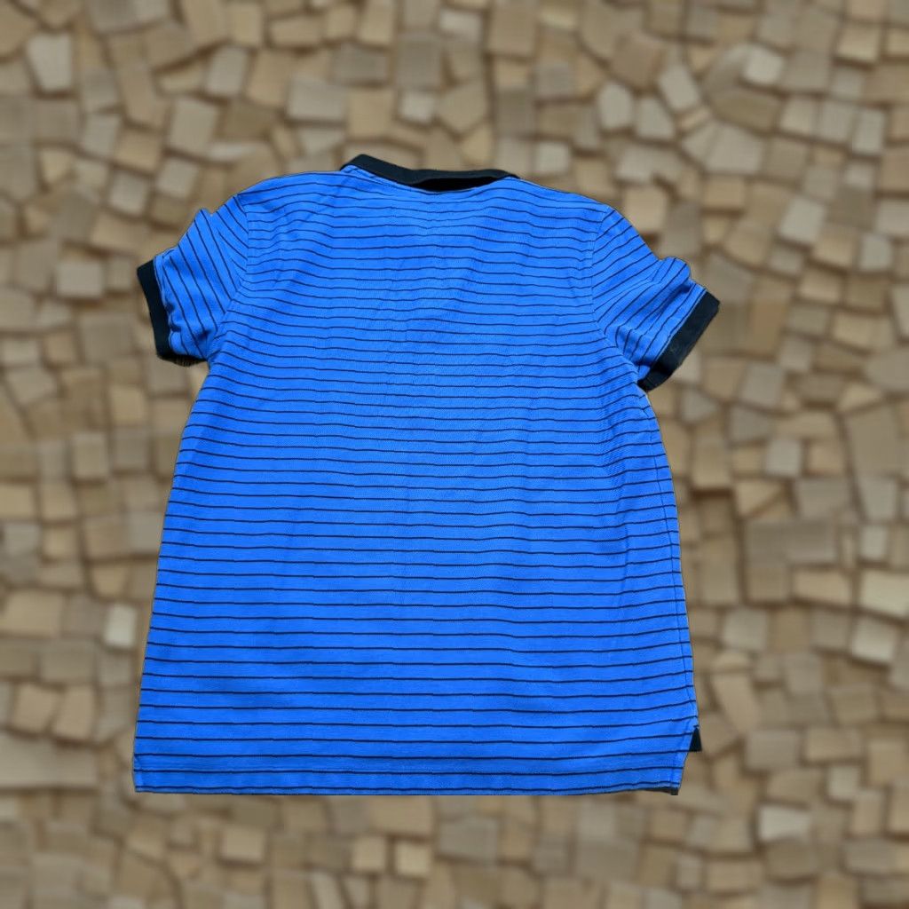 Nautica Nautica Polo Shirt Blue Black Striped Short Sleeve Size L Mens Regular Fit Button Size US L / EU 52-54 / 3 - 1 Thumbnail