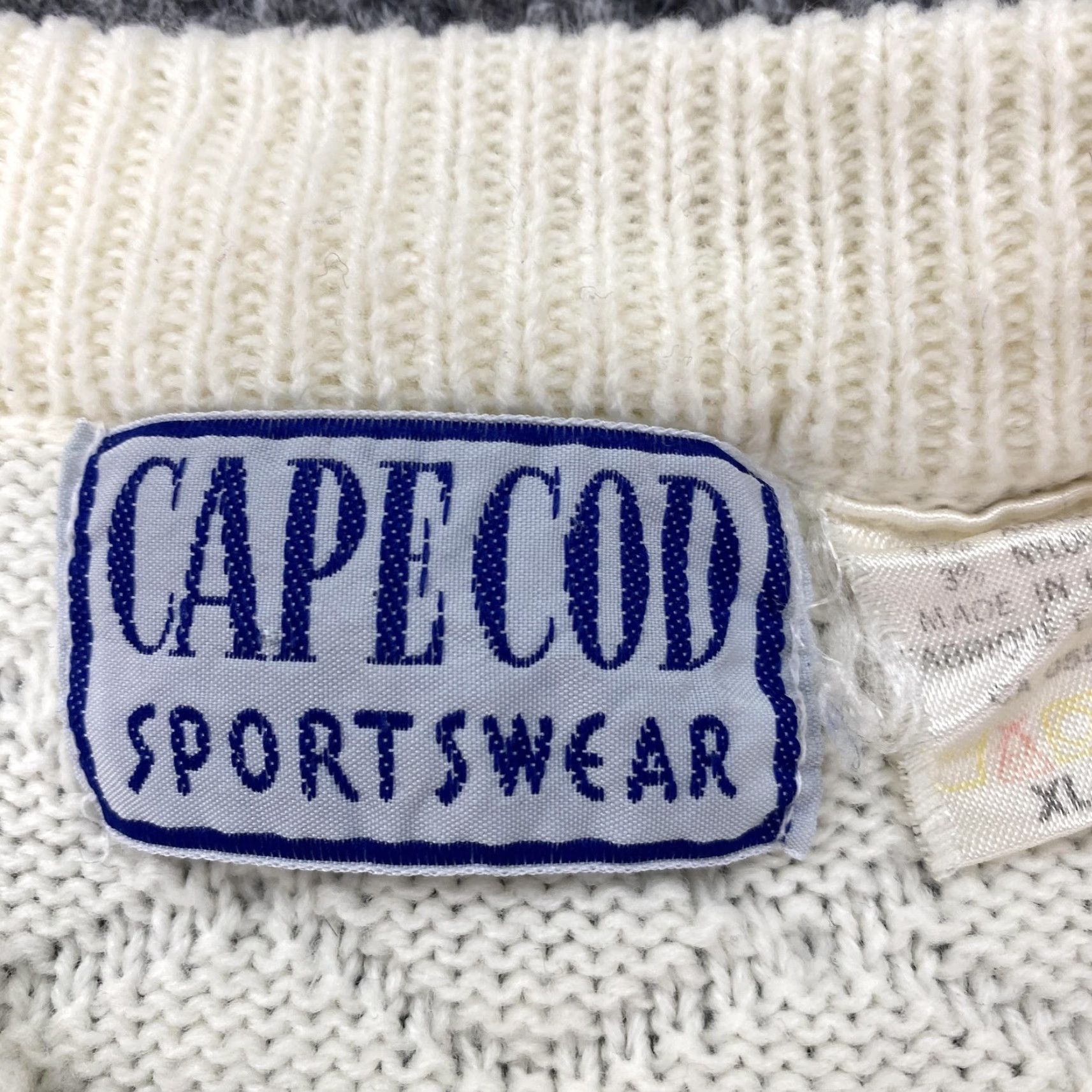 Vintage VINTAGE Cape Cod Sportswear Sweater Men XL Ivory Crewneck Fair Isle Knit 90s Mens XL Ivory Fair Isle Knit Sweater Size US XL / EU 56 / 4 - 5 Thumbnail