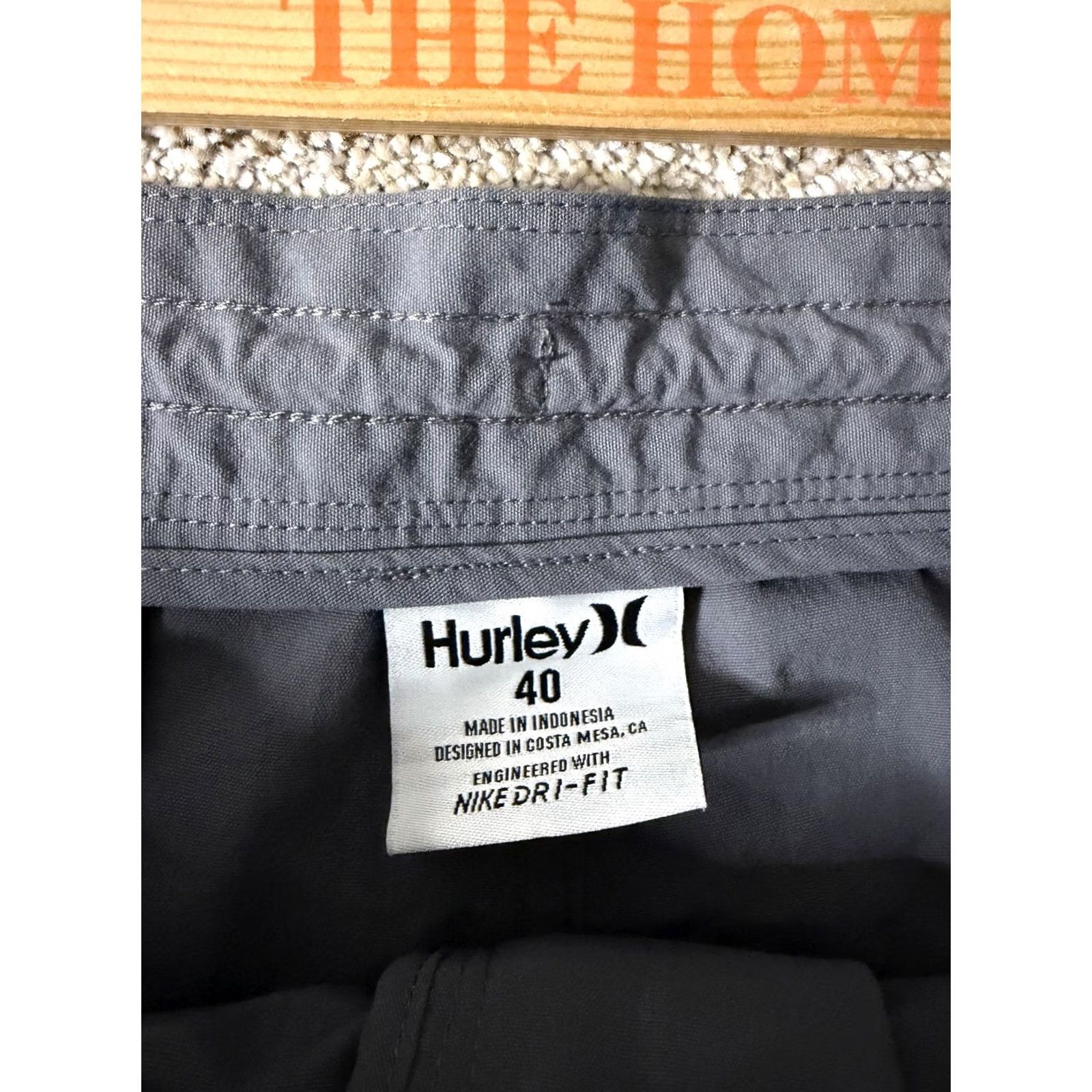 Hurley Hurley Mens Board Shorts 40 Gray Quick Dry Dri-Fit Above-the-Knee Swim Trunks with Drawstring Pockets Atlantic Surf Beach Size US 40 / EU 56 - 5 Thumbnail