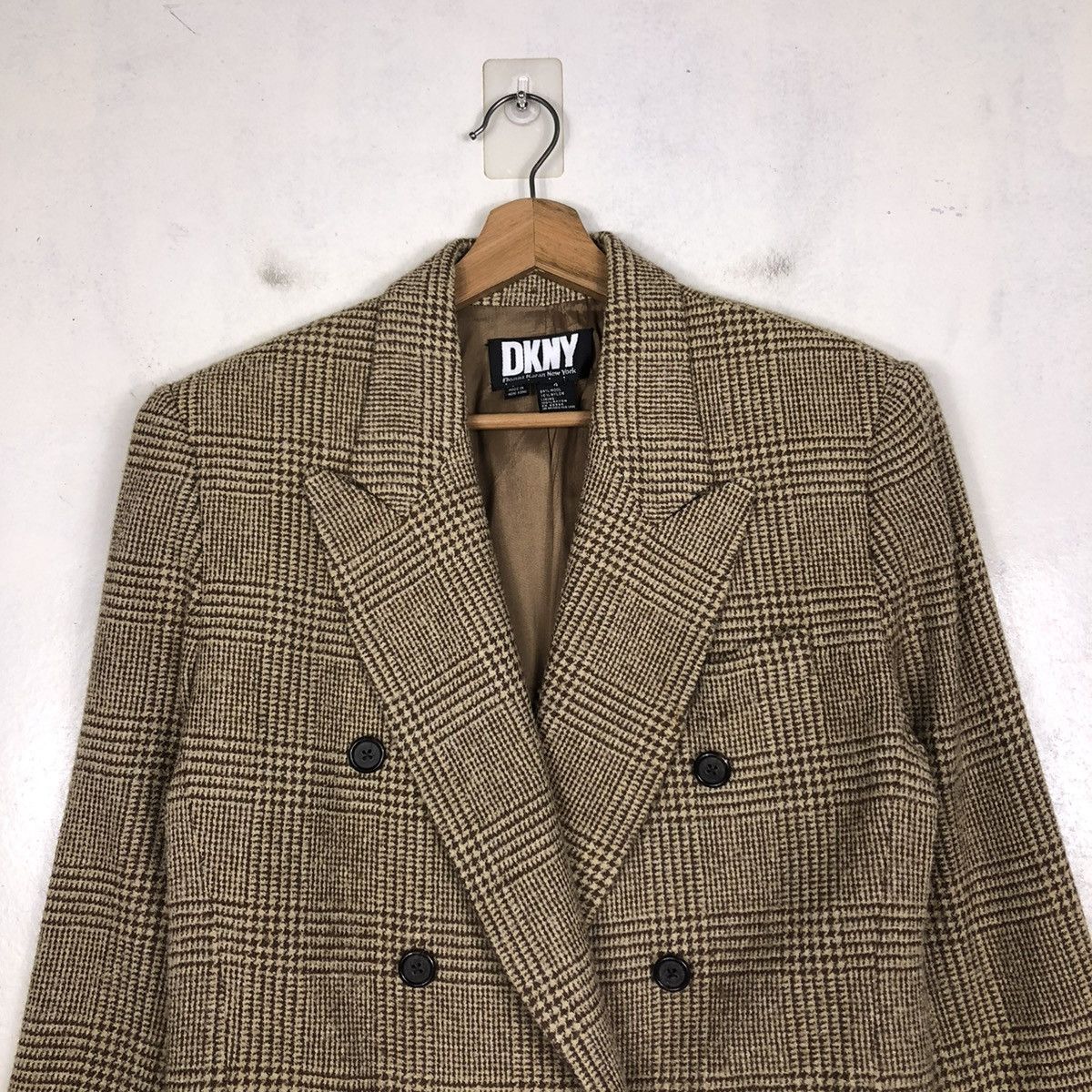 DKNY 📌VINTAGE WOOL JACKET DKNY CHECK ISSEY MIYAKE Size US S / EU 44-46 / 1 - 4 Thumbnail