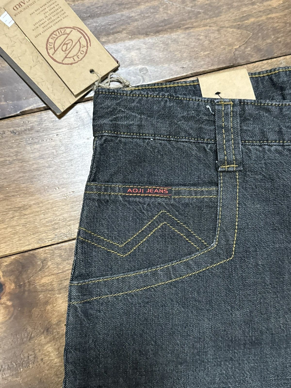Vintage Vtg AOJI Jean Shorts Wide Leg Rave Y2K Baggy Skater Denim Size US 29 - 6 Thumbnail