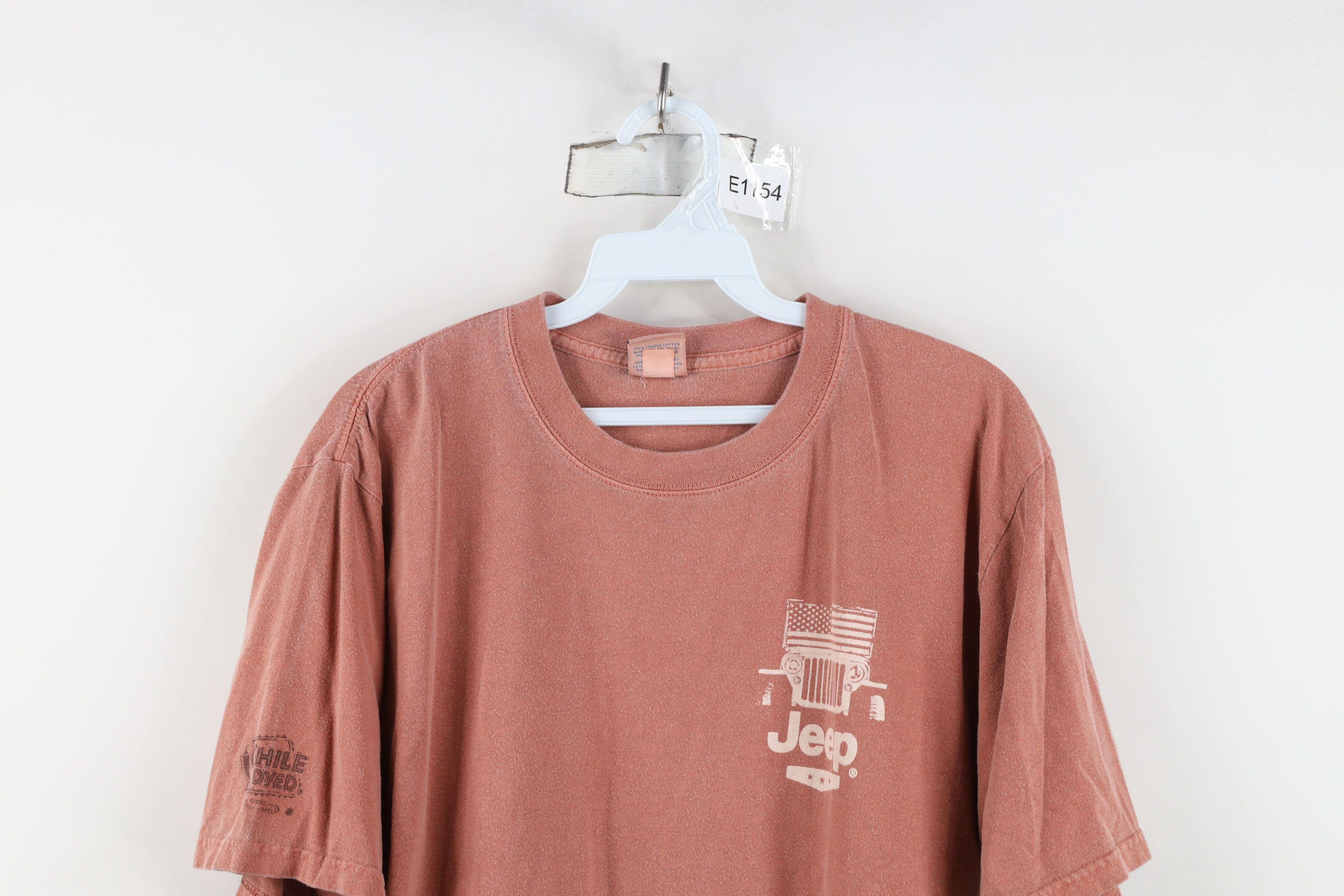 Vintage Vintage 90s Y2K Pigment Dye Jeep Motors T-Shirt Red Orange Size US M / EU 48-50 / 2 - 2 Thumbnail