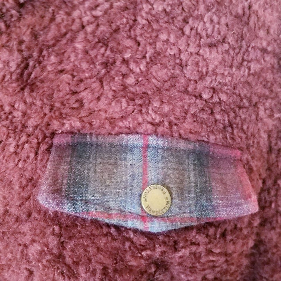 Pendleton Sherpa & Plaid Teddy Fleece Full Zip Jacket Size S red Size S / US 4 / IT 40 - 6 Thumbnail
