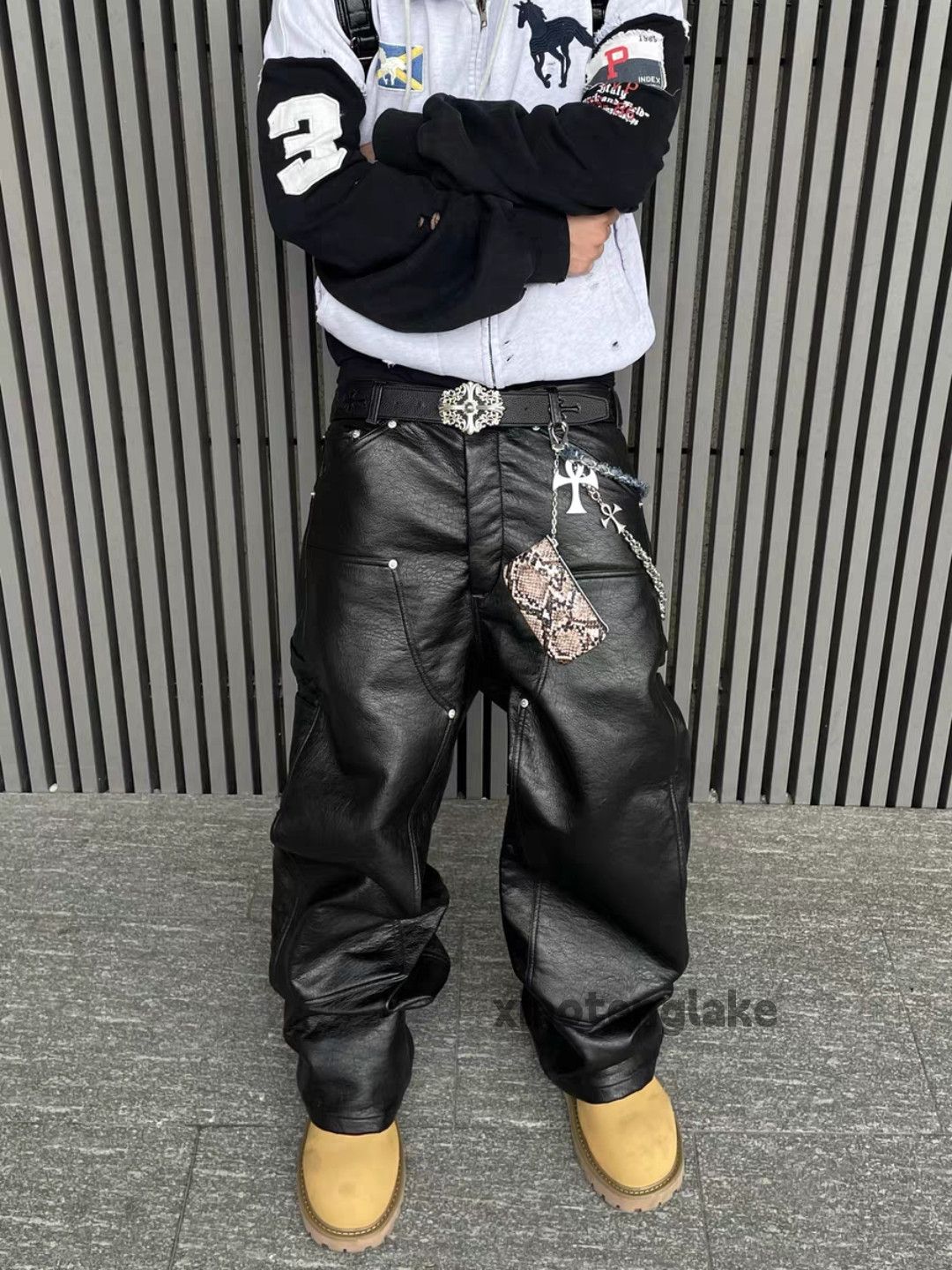 Vintage ltx Balenciaga rickowens style pu baggy opium pants Size US 30 / EU 46 - 1 Thumbnail