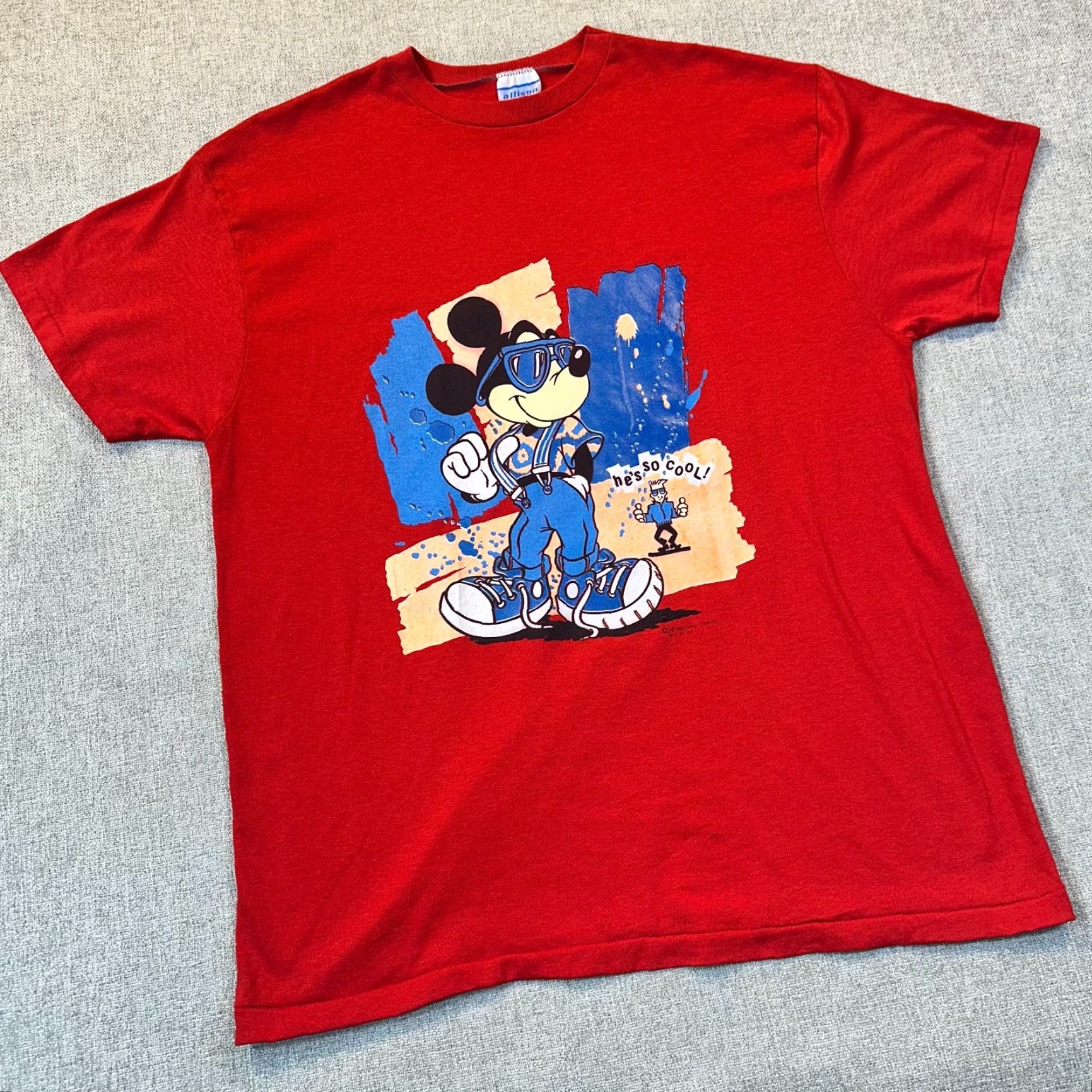 Vintage VINTAGE Allison Mickey Mouse XL Single Stitch T-Shirt Mens USA 90s 80s Disney Graphic Made in USA Size US XL / EU 56 / 4 - 4 Thumbnail