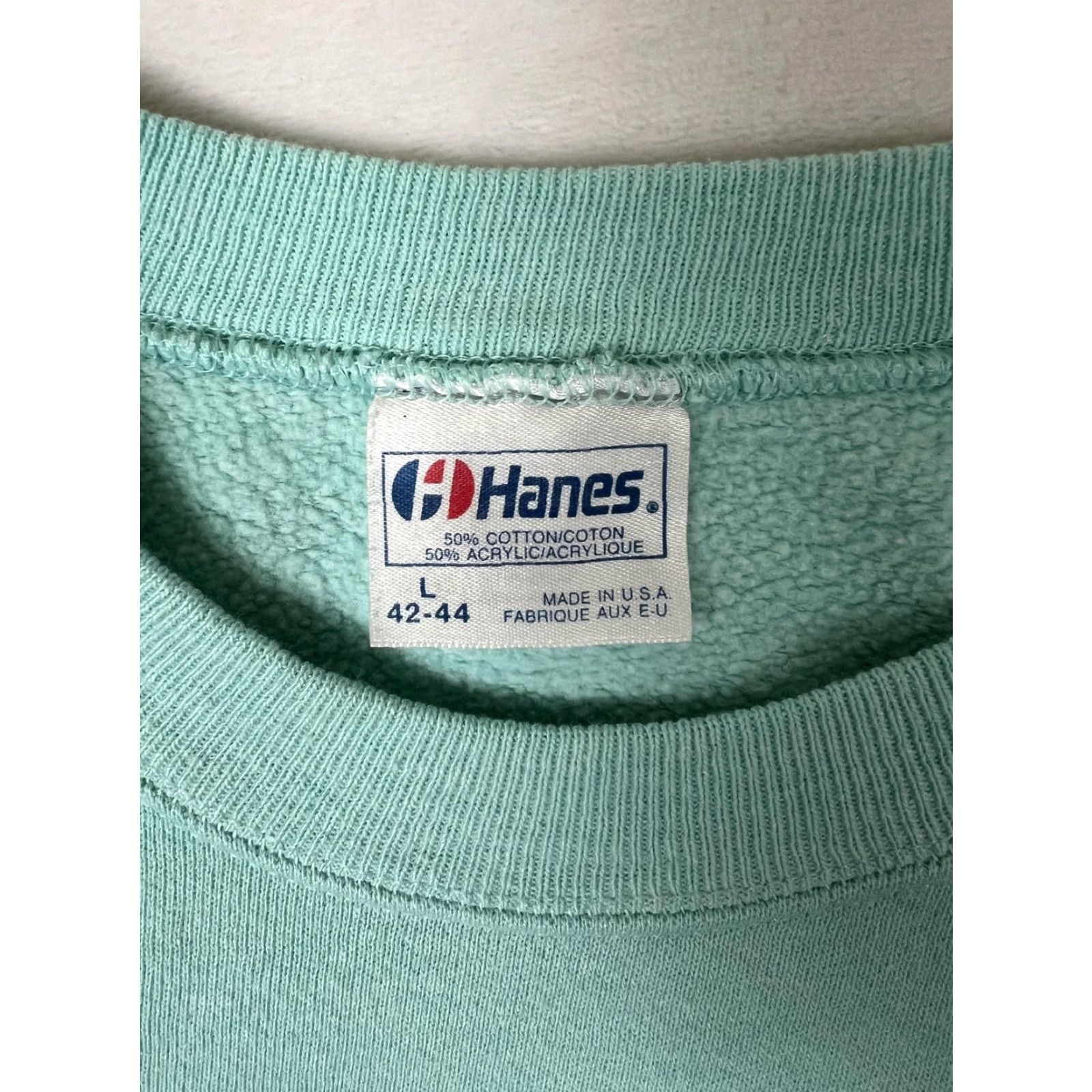 Hanes VINTAGE Hecker Pass Summer Sweatshirt Mens M/L Green Born To Picnic Fleece 1991 Size US M / EU 48-50 / 2 - 4 Thumbnail