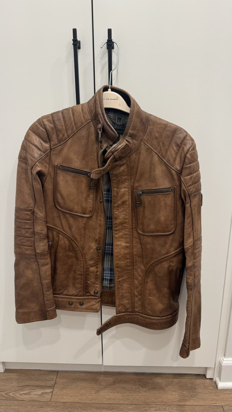 Belstaff Brown Leather Biker Jacket