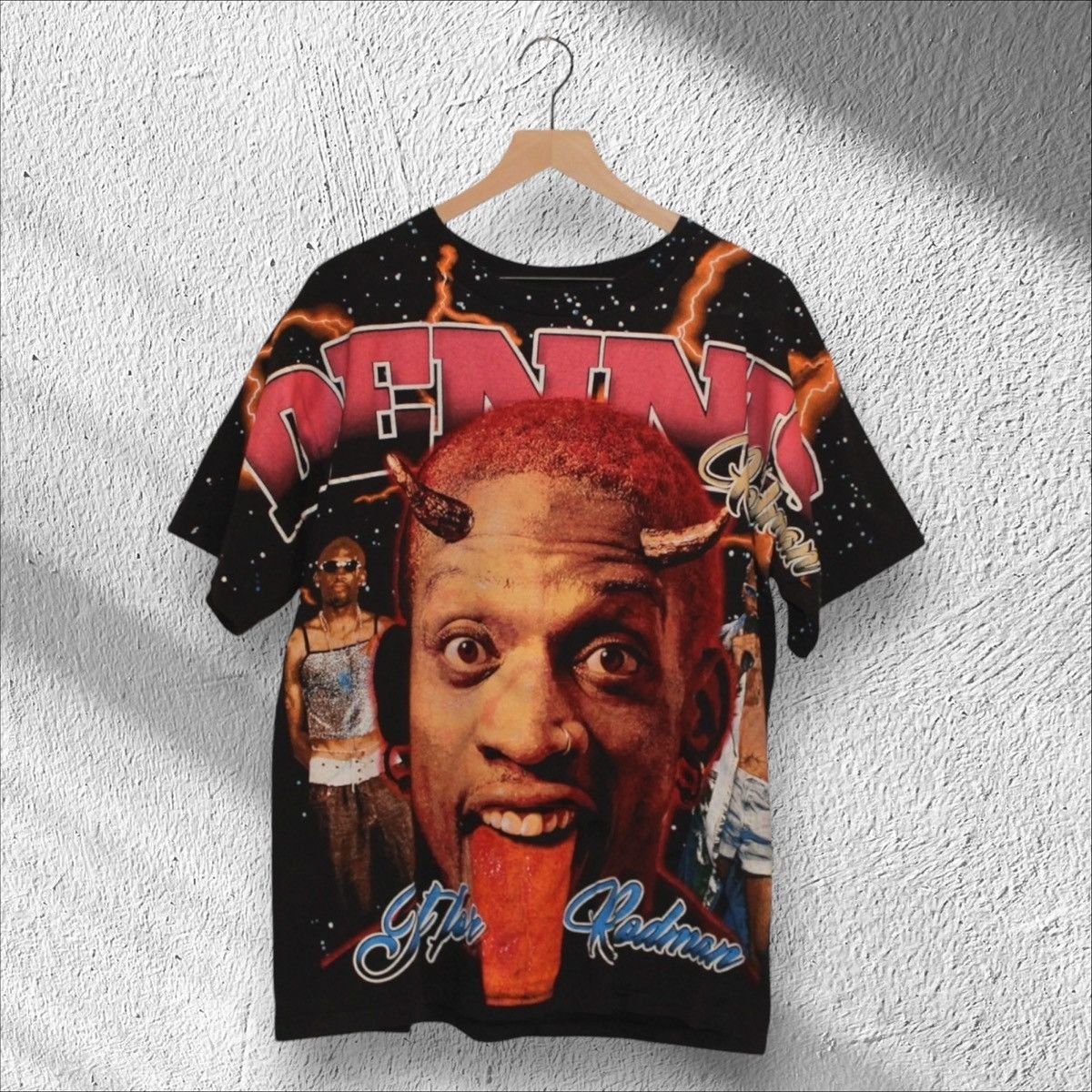 Vintage Dennis Rodman Bad As I Wanna Be All Over Print Shirt Large Size US L / EU 52-54 / 3 - 1 Thumbnail