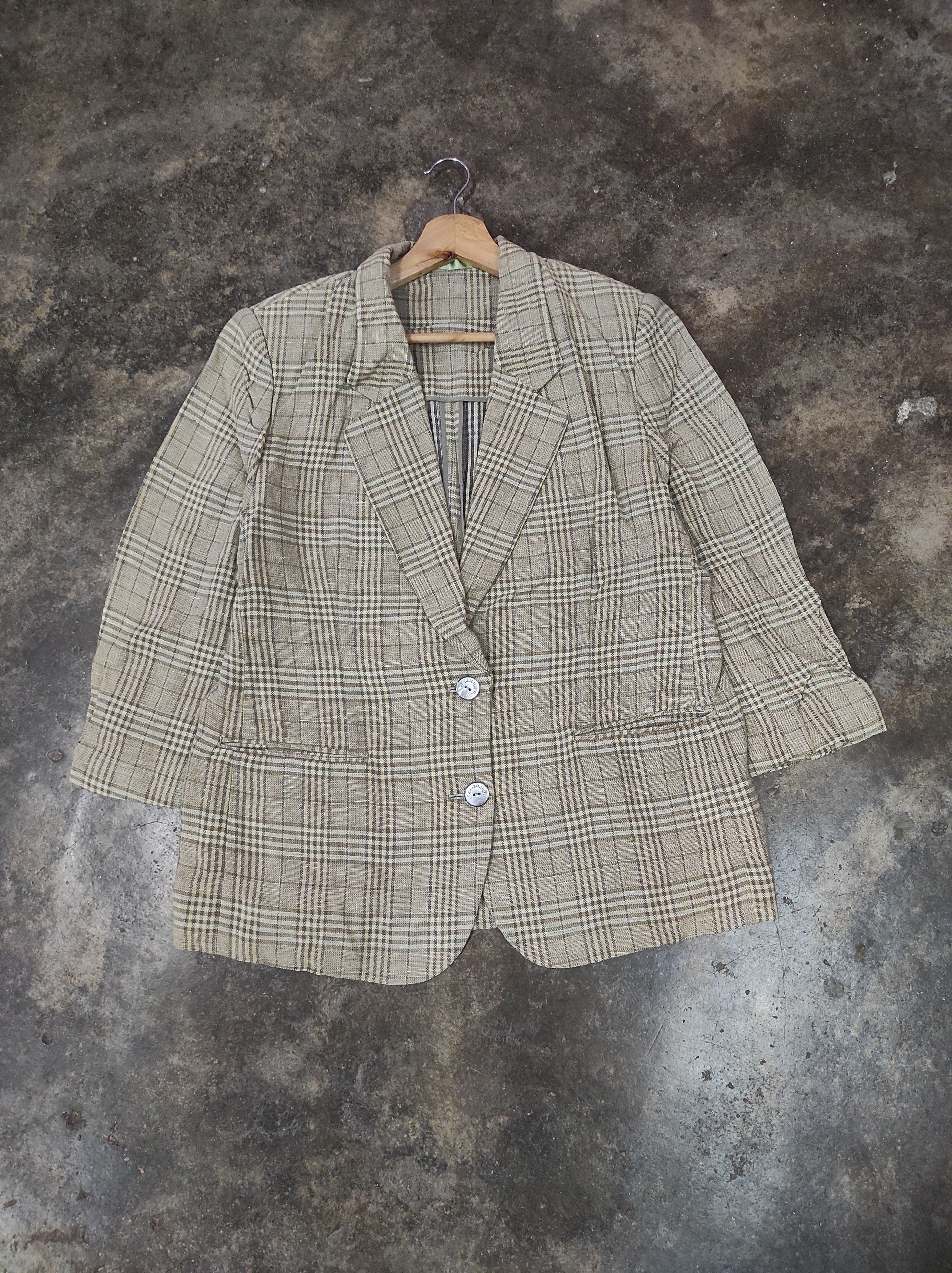 Burberry × Vintage BURBERRY ROYAN VINTAGE PLAID BLAZER JACKET Size L / US 10 / IT 46 - 1 Thumbnail