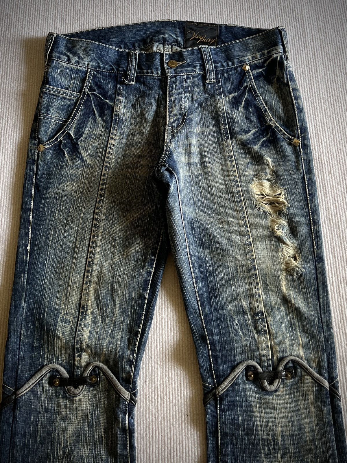 Vice Fairy Archive Destroyed Reconstructed Flare Jeans 2000s