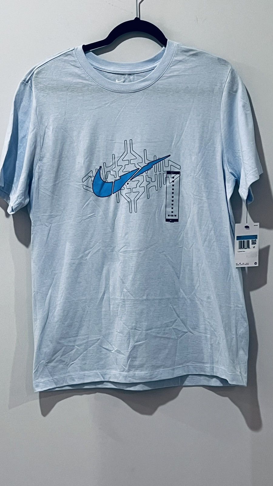 Nike Nike Graphic Swoosh T-Shirt Light Blue Short Sleeve Size M Size US M / EU 48-50 / 2 - 2 Thumbnail