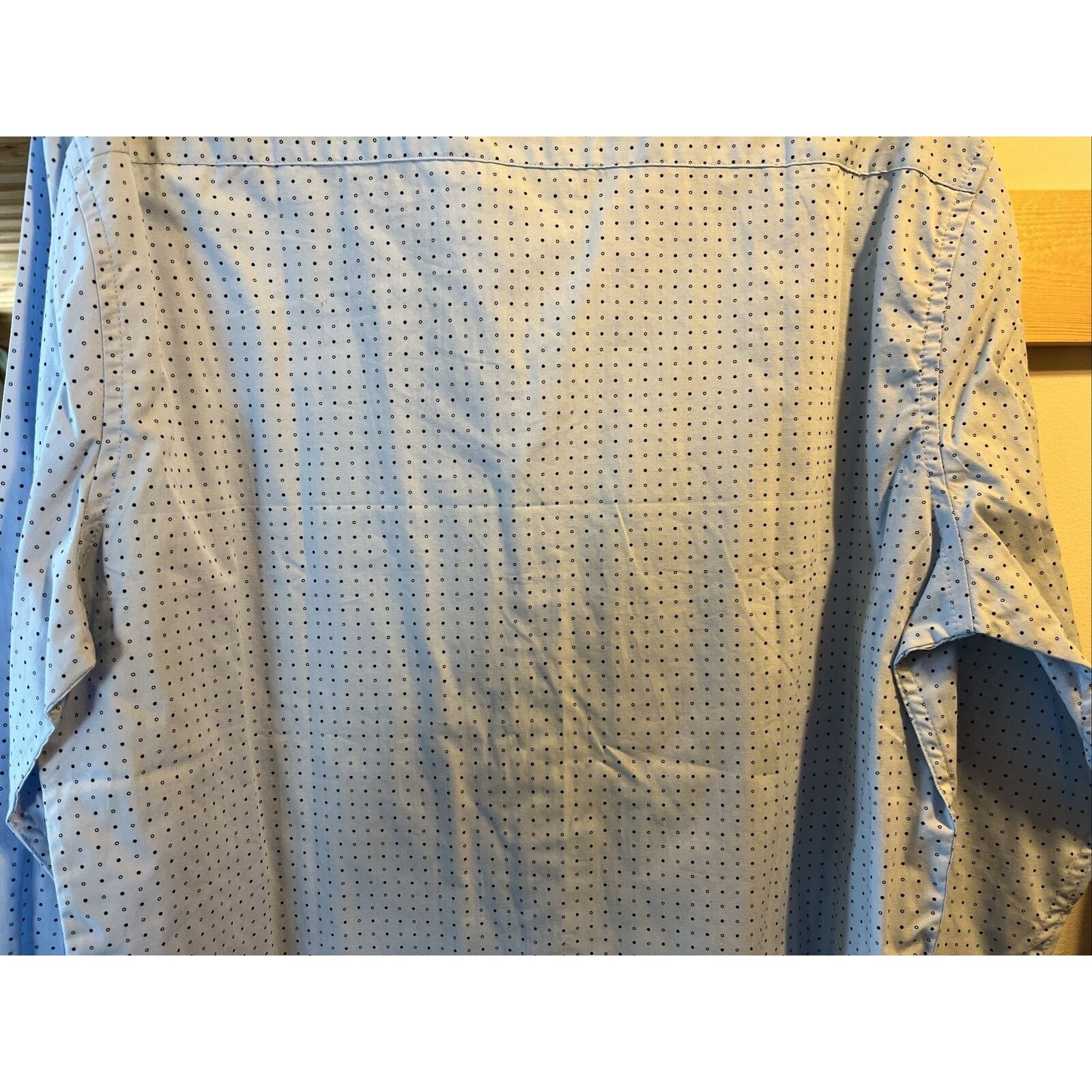 Other Level Ten Men's L Blue Polka Dot Button Down LS Cotton Shirt Size US L / EU 52-54 / 3 - 17 Thumbnail