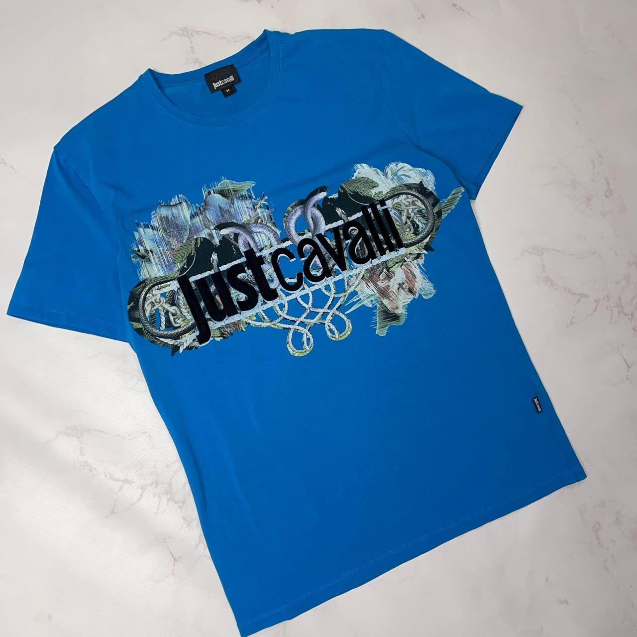 Just Cavalli Just Cavalli Blue Cotton Graphic Printed T-Shirt Size M Mens Size US M / EU 48-50 / 2 - 4 Thumbnail