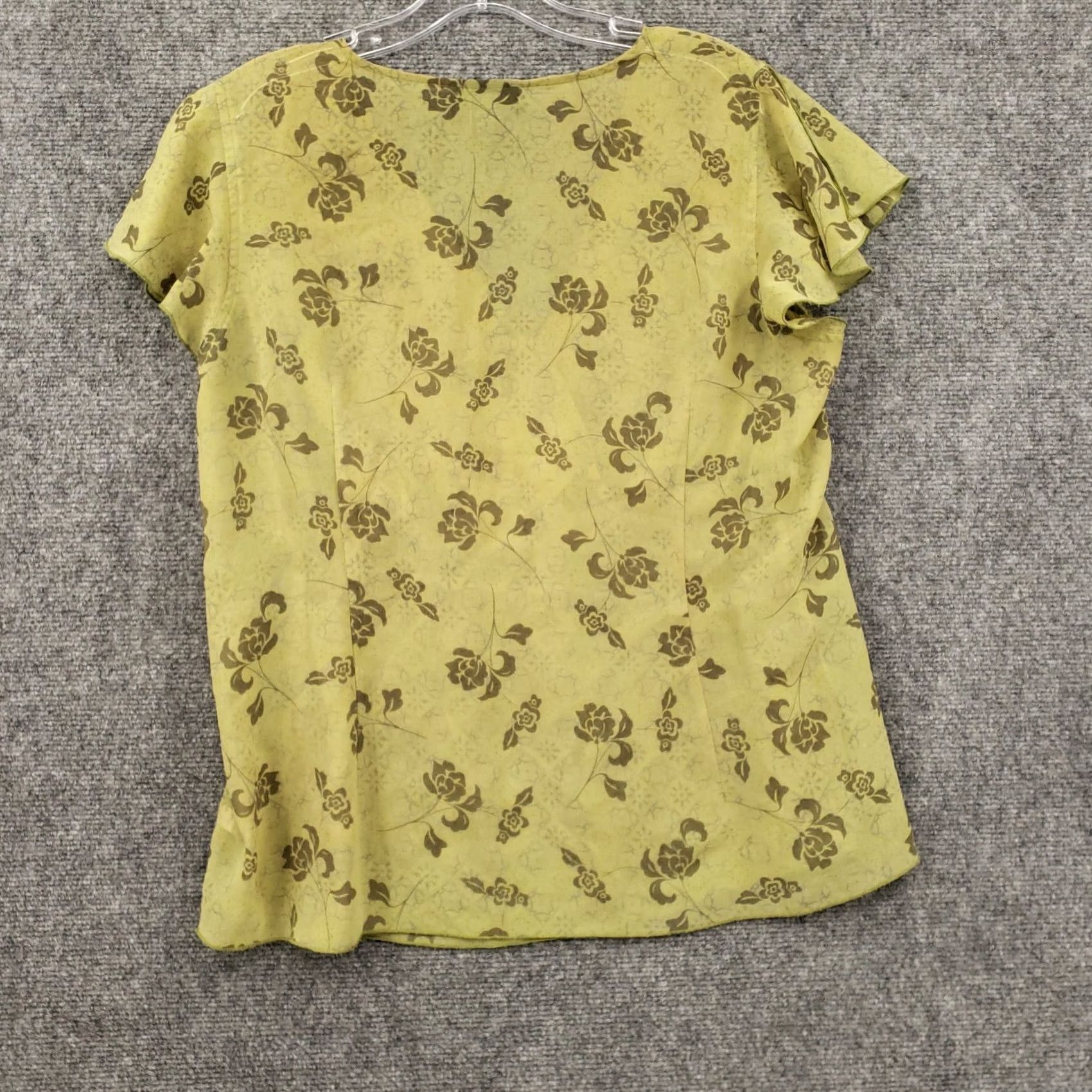 Vintage Venezia Blouse Womens 14/16 Green Peplum Floral V-Neck Short Sleeves Polyester Shirt Womens XS/XXL? Size XL / US 12-14 / IT 48-50 - 2 Thumbnail