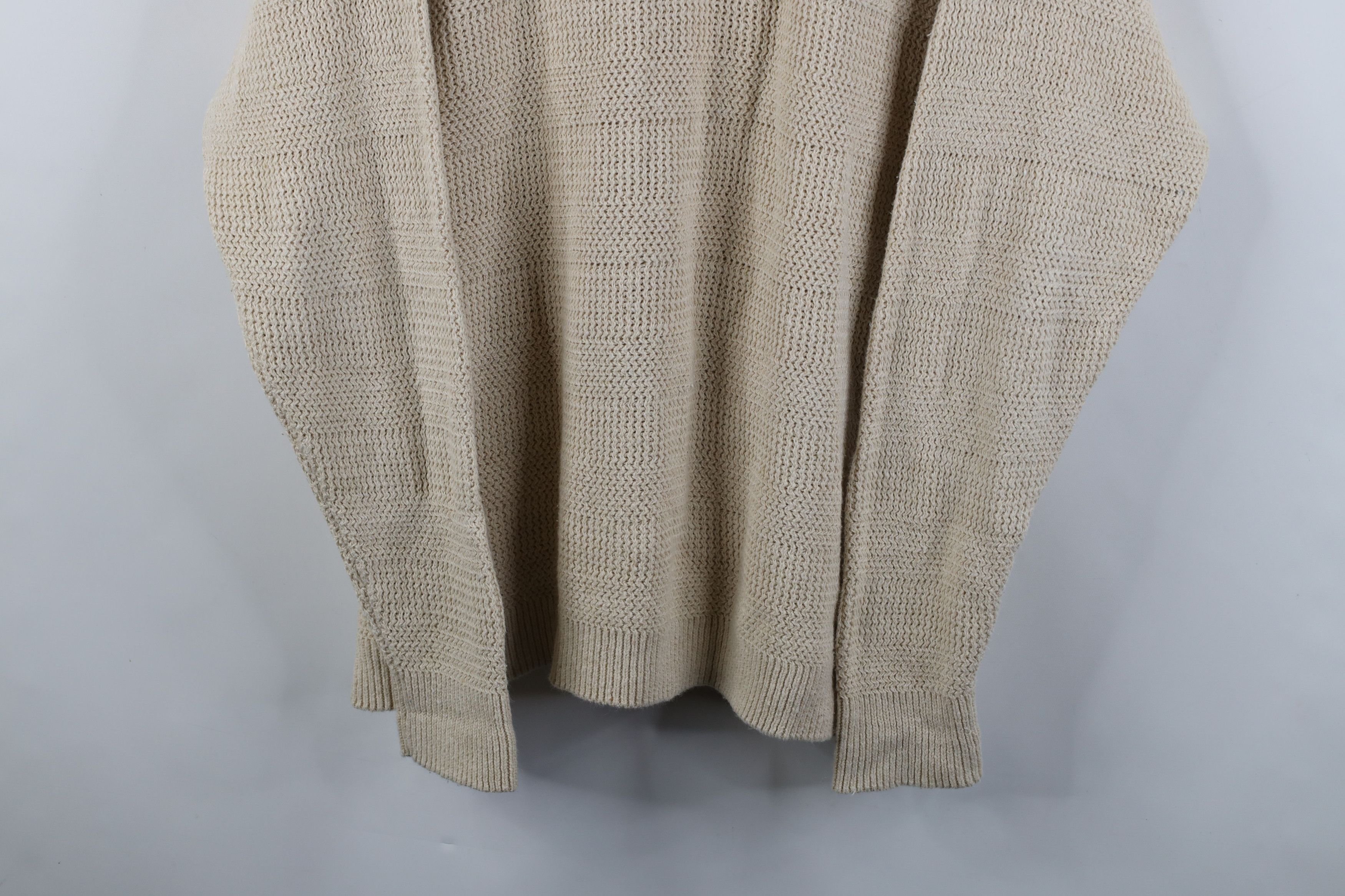 Vintage Vintage 90s Streetwear Chunky Ribbed Knit Sweater Beige Size US XL / EU 56 / 4 - 3 Thumbnail