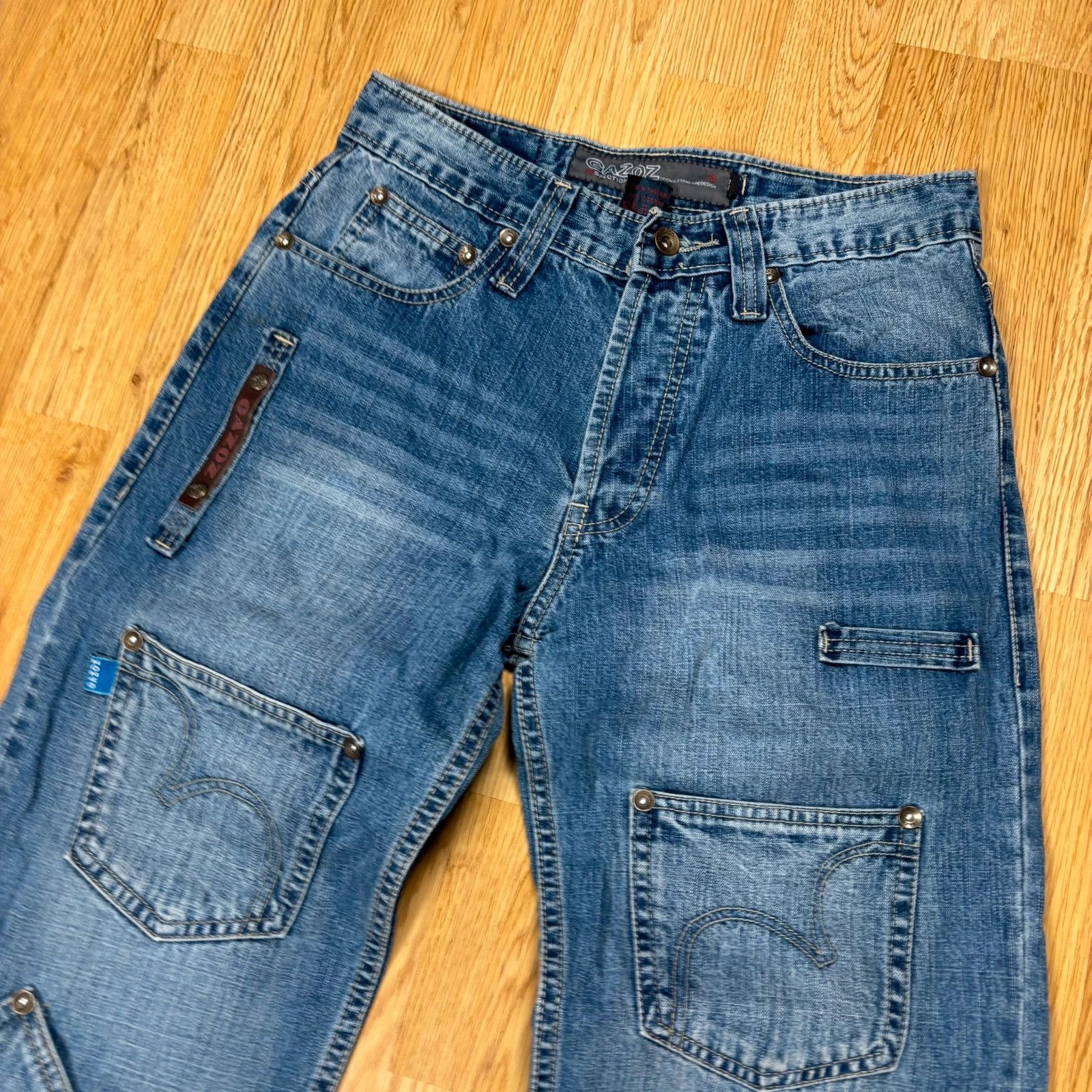 Japanese Brand Gazoz Wide Leg Denim Jeans 28 Size US 28 / EU 44 - 3 Thumbnail