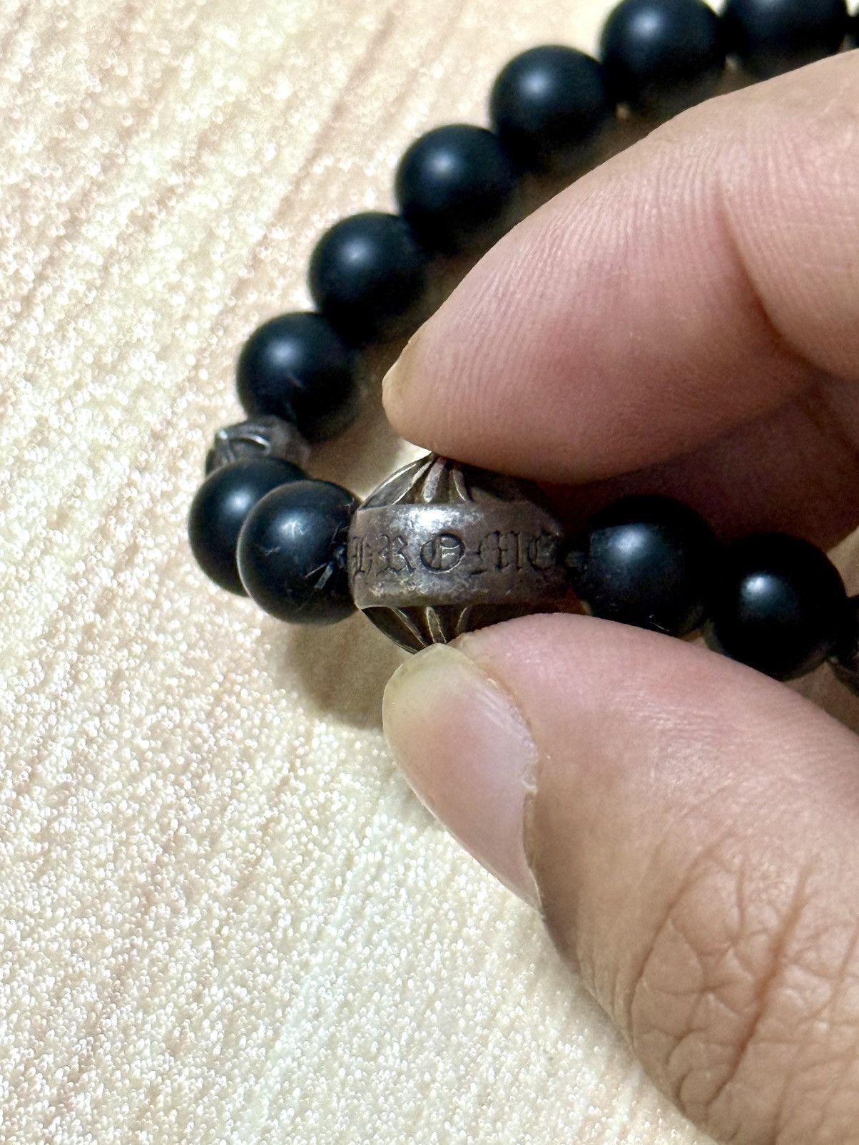 Chrome Hearts Chrome hearts onyx Three Silver bead bracelet Size ONE SIZE - 6 Thumbnail