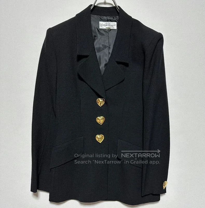 Saint Laurent Paris Saint Laurent Paris Black Wool Antique Suit Jacket with La Size US L / EU 52-54 / 3 - 1 Thumbnail