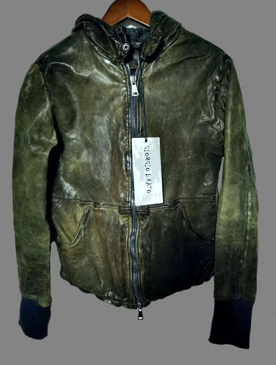 Giorgio Brato Giorgio Brato Hooded Leather Jacket Size US S / EU 44-46 / 1 - 1 Thumbnail
