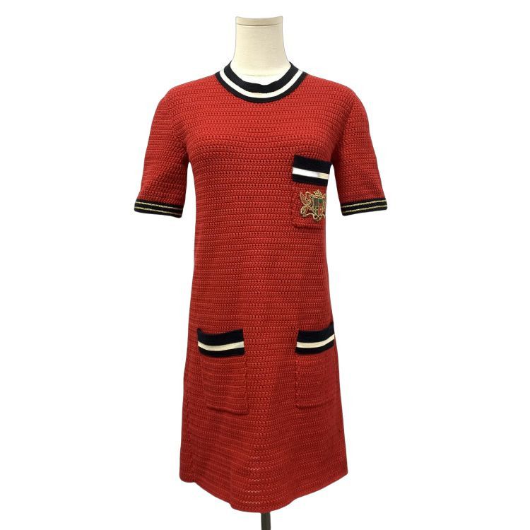 Gucci Gucci Crest Embroidered Knit Dress Size XS Size XS / US 0-2 / IT 36-38 - 1 Thumbnail