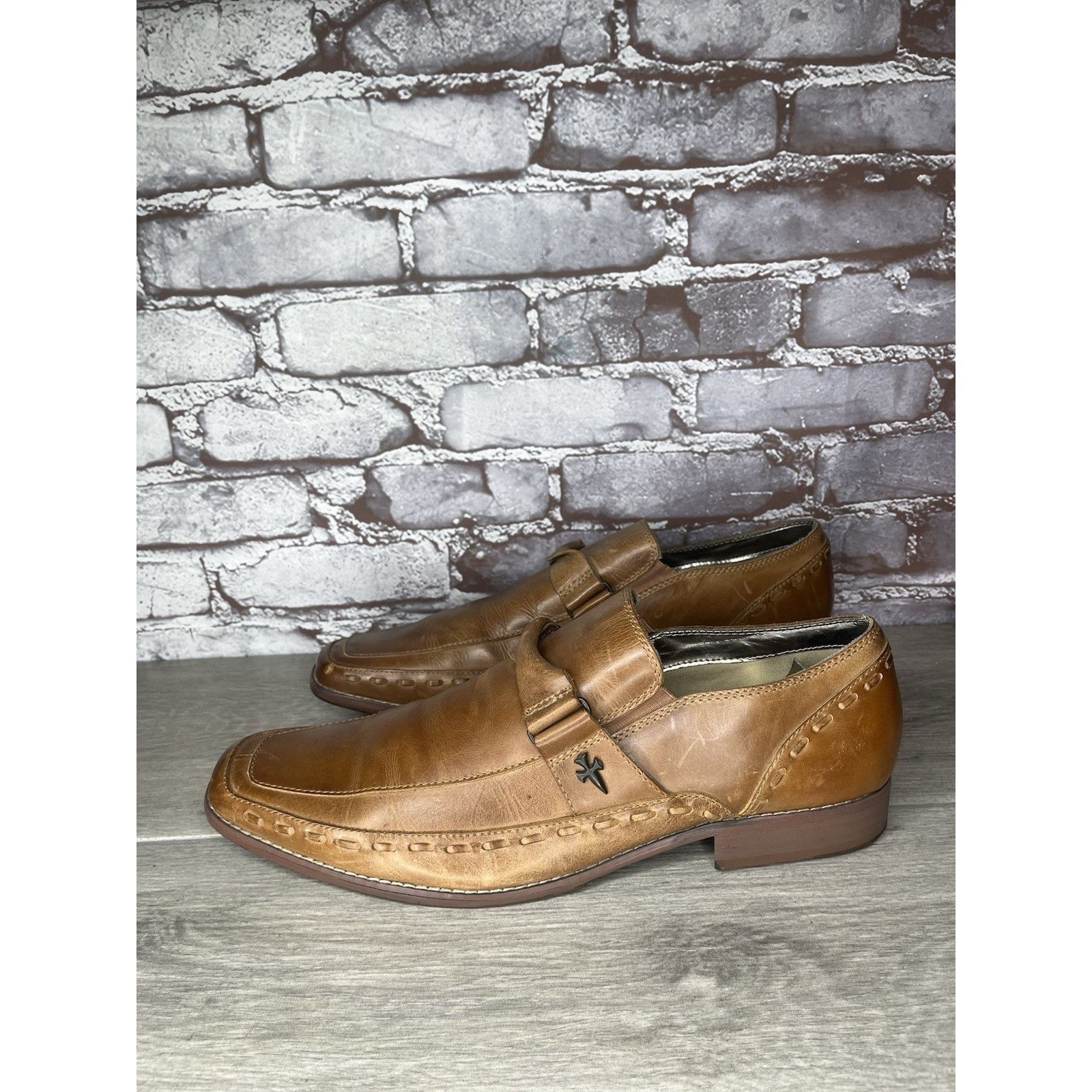 Mark Nason Lounge Mark Nason Brown Leather Square Toe Loafers Dress Sho Size US 11 / EU 44 - 20 Thumbnail