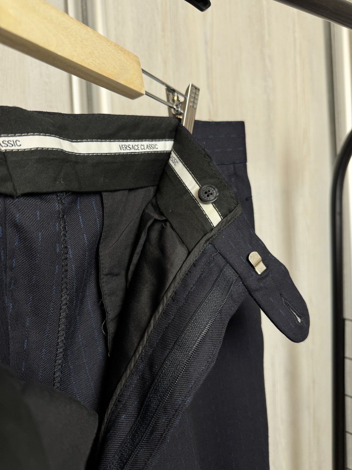 Versace Versace Classic blue wool striped classic casual wide pants Size US 36 / EU 52 - 11 Thumbnail