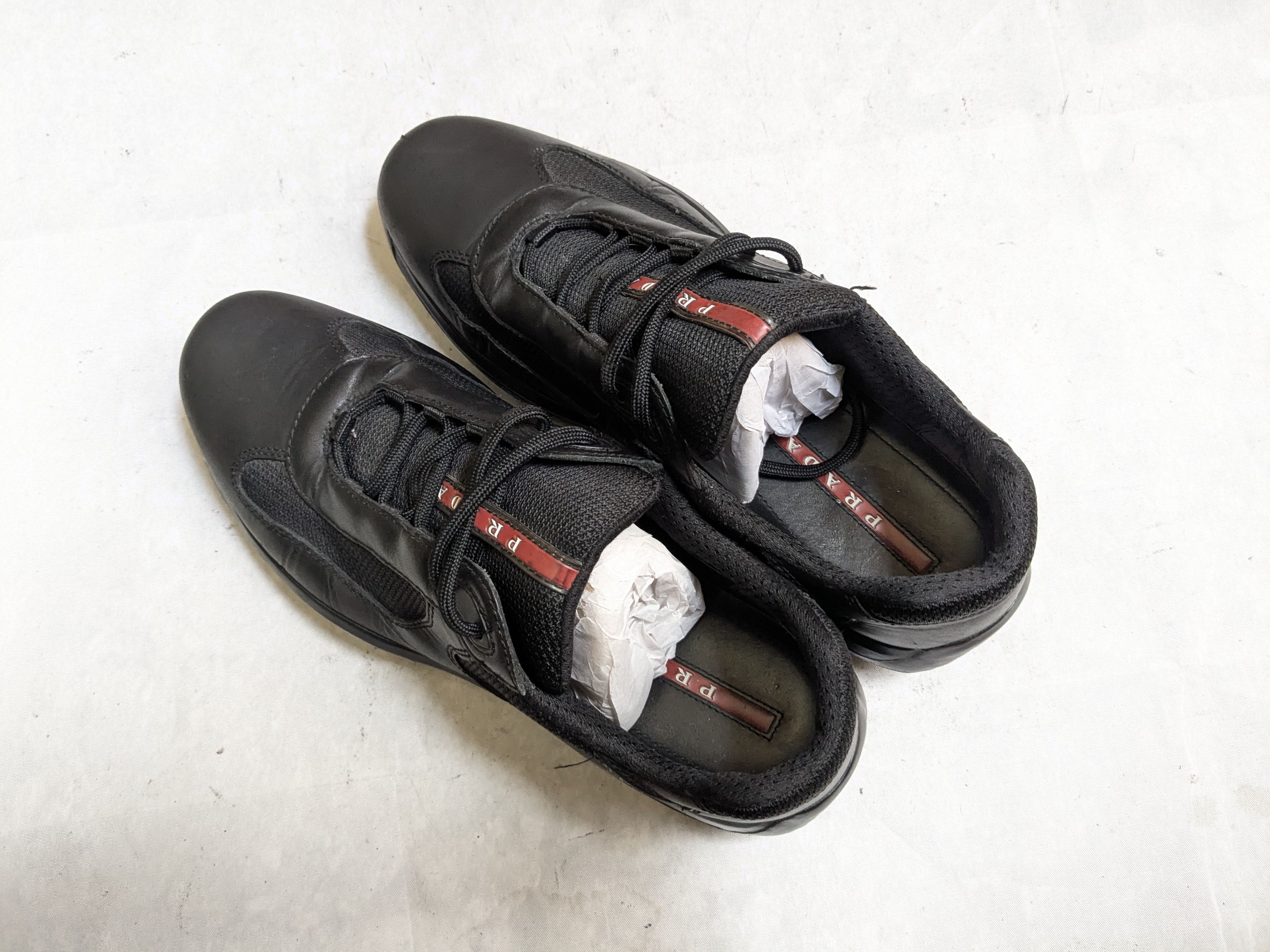 Prada Prada America's Cup Sneakers Black 9 Low Tops Leather Red Size US 9 / EU 42 - 15 Thumbnail
