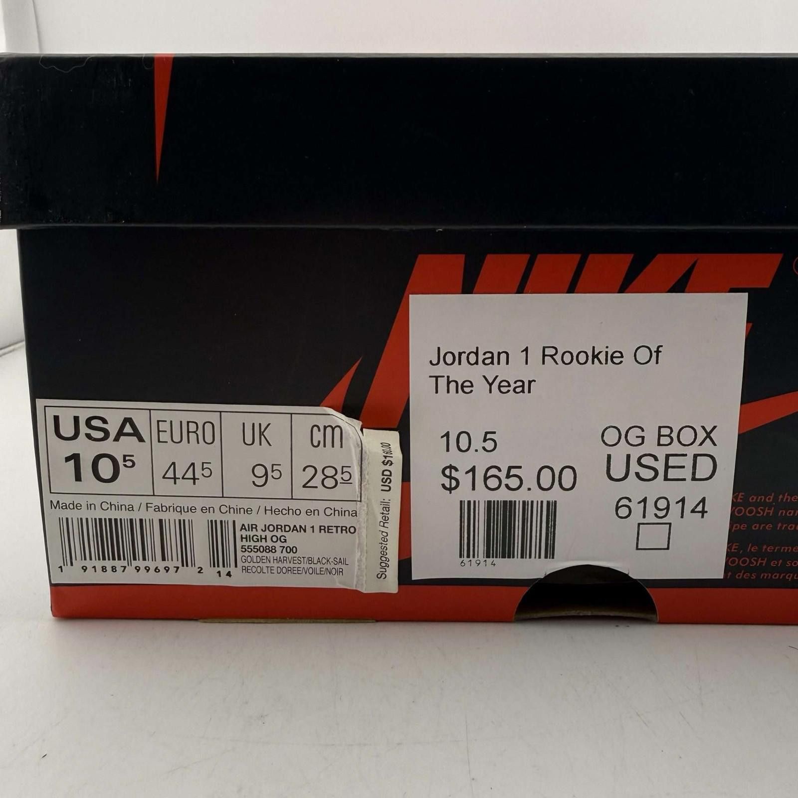Jordan Brand Jordan 1 Rookie Of The Year 10.5 Used OG Box 555088-700 Size US 10.5 / EU 43-44 - 9 Thumbnail