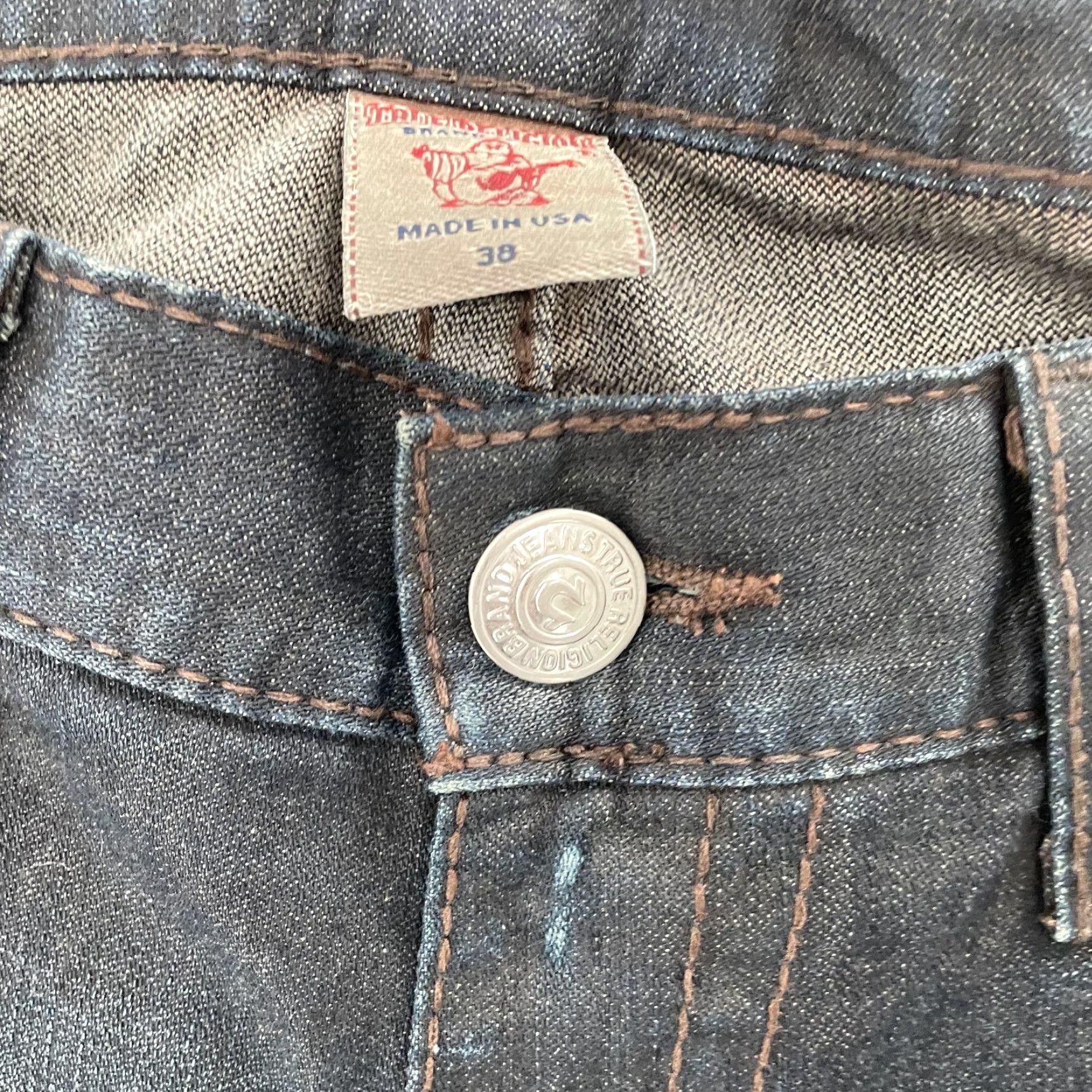 True Religion VINTAGE True Religion Jean Shorts Adult 38 Blue Denim Rainbow Billy Made in USA Mens Size US 38 / EU 54 - 5 Thumbnail