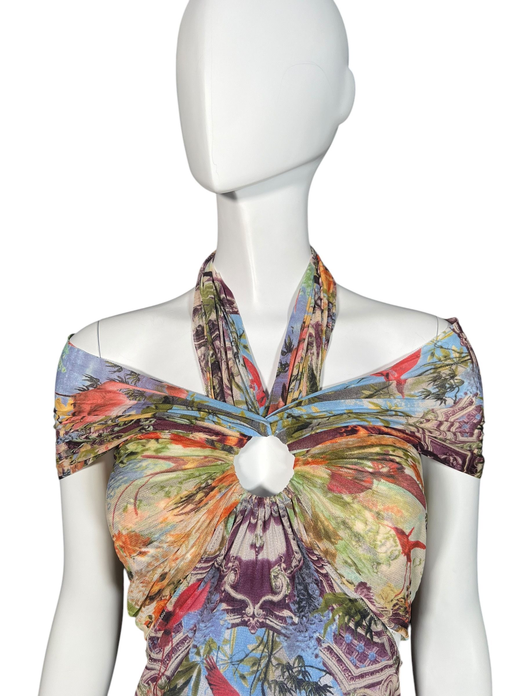 Jean Paul Gaultier Jean Paul Gaultier S/S 1999 Flamingo and Jungle Maxi Dress Size M / US 6-8 / IT 42-44 - 7 Thumbnail