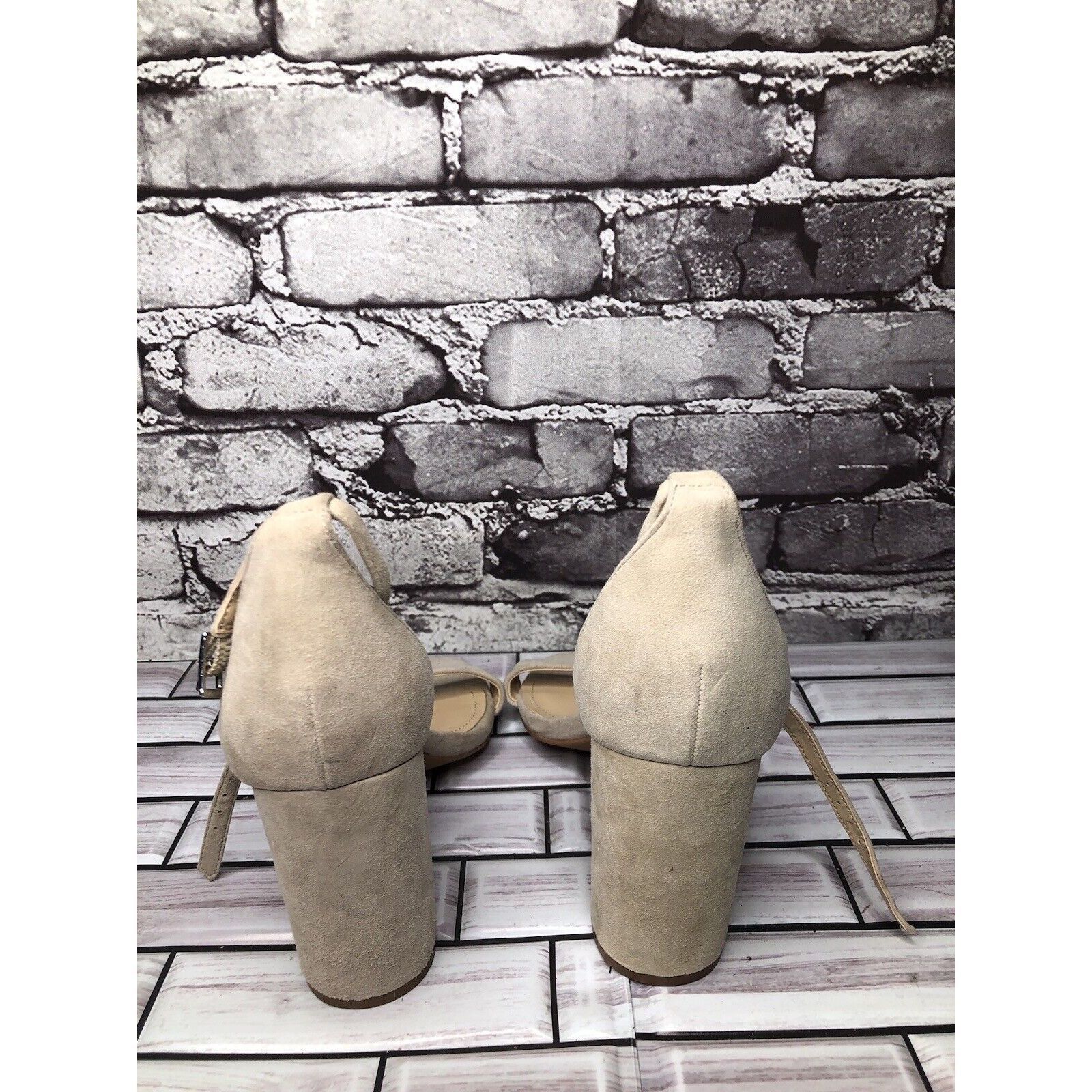 Vince Camuto Vince Camuto Malissa Beige Taupe Suede Ankle Strap Block Hee Size US 9 / IT 39 - 5 Thumbnail
