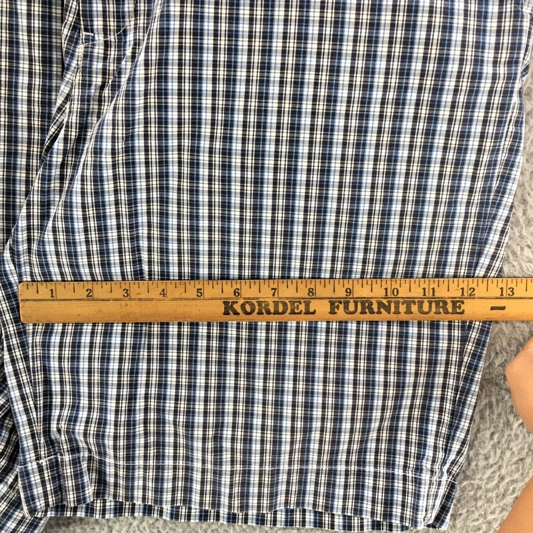 Nautica Nautica Chino Shorts Mens 38W Blue Cotton Plaid High Rise Zip Fly Flat Front Size US 38 / EU 54 - 5 Thumbnail