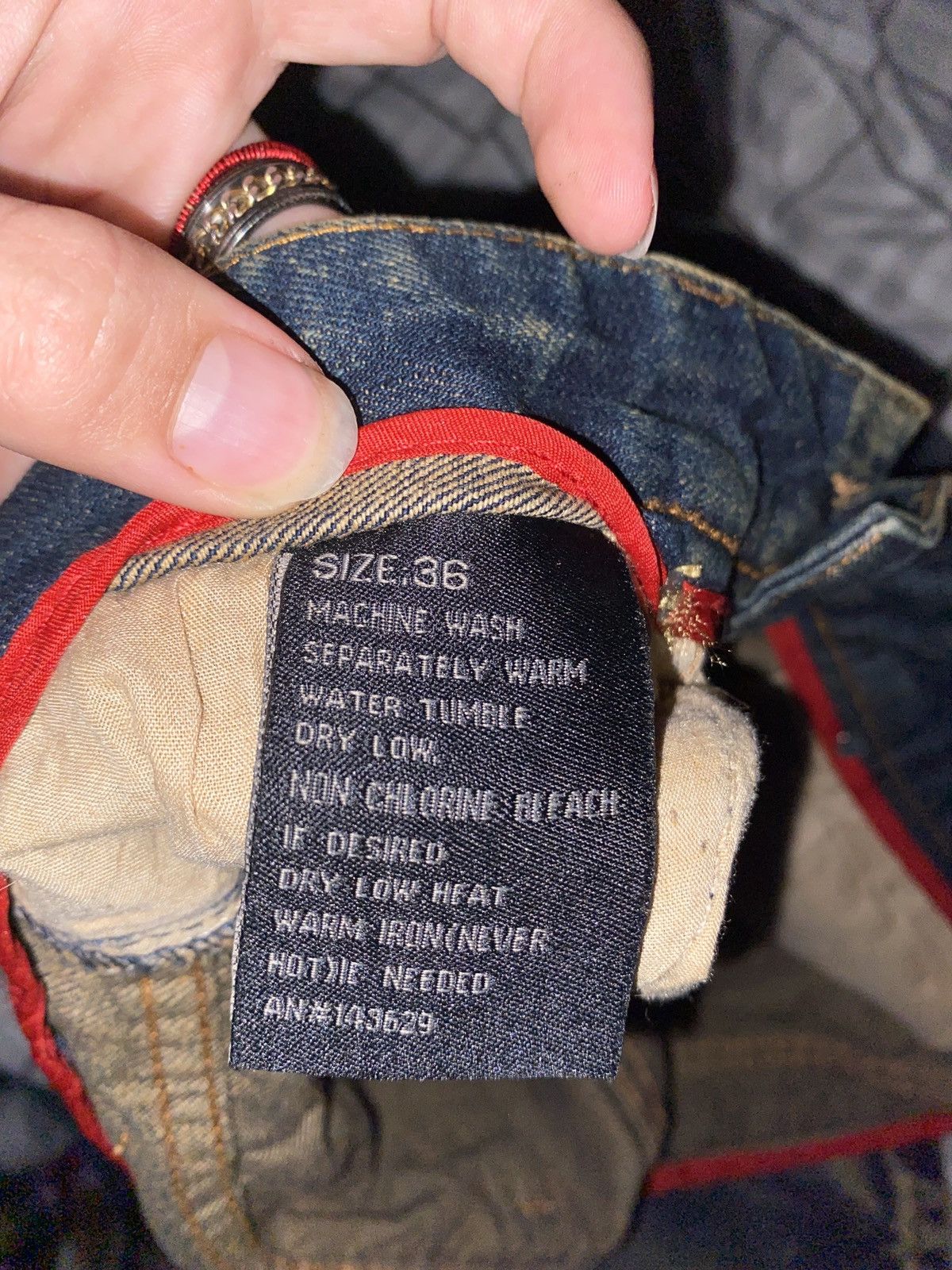 Jean Bleached Dark Blue Denim Size US 36 / EU 52 - 7 Thumbnail