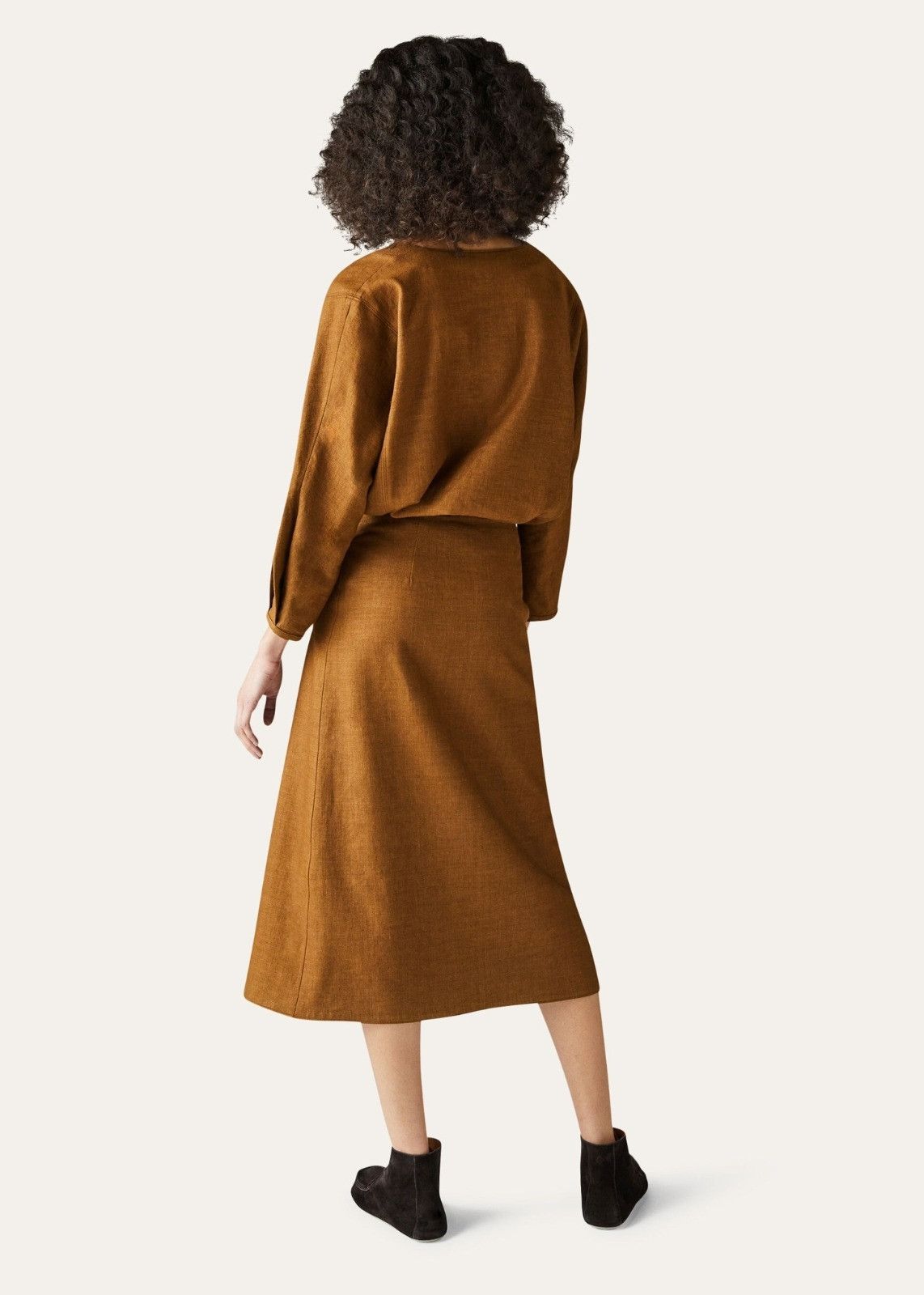 Loro Piana o1srvl11e0824 Alinne Midi Skirt in Brown Size 30" / US 8 / IT 44 - 4 Thumbnail