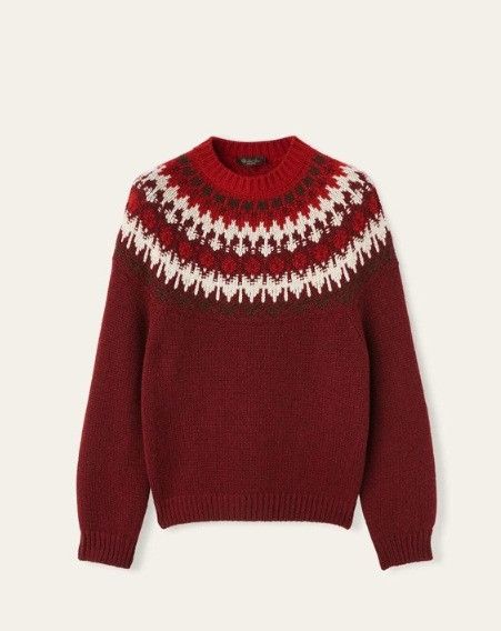 Loro Piana o1w1db10725 FAO5136 Alpe Pile Crewneck Sweater in Dark Red Size US XL / EU 56 / 4 - 1 Thumbnail