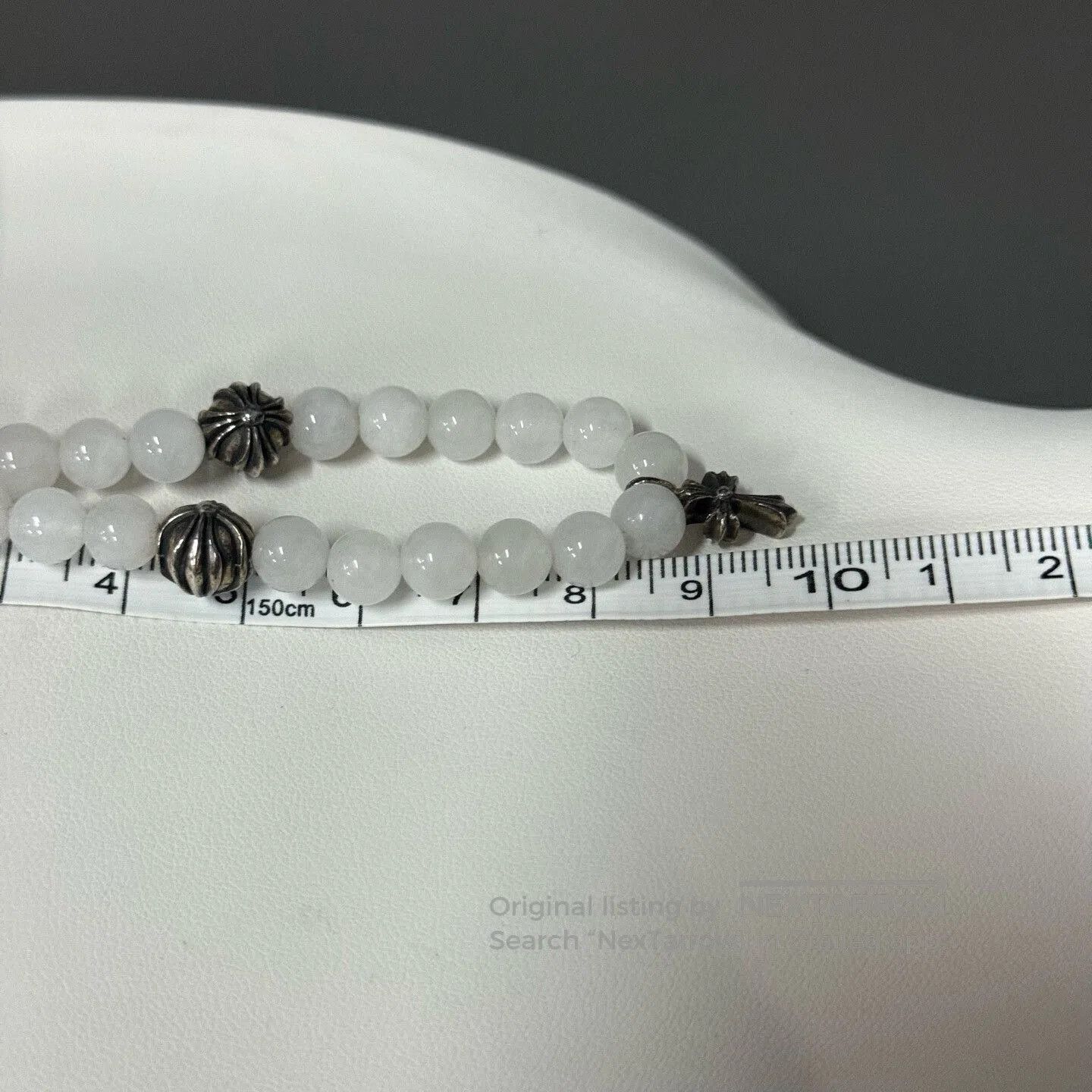 Chrome Hearts Chrome Hearts White Agate Silver Cross Bracelet. Size ONE SIZE - 8 Thumbnail