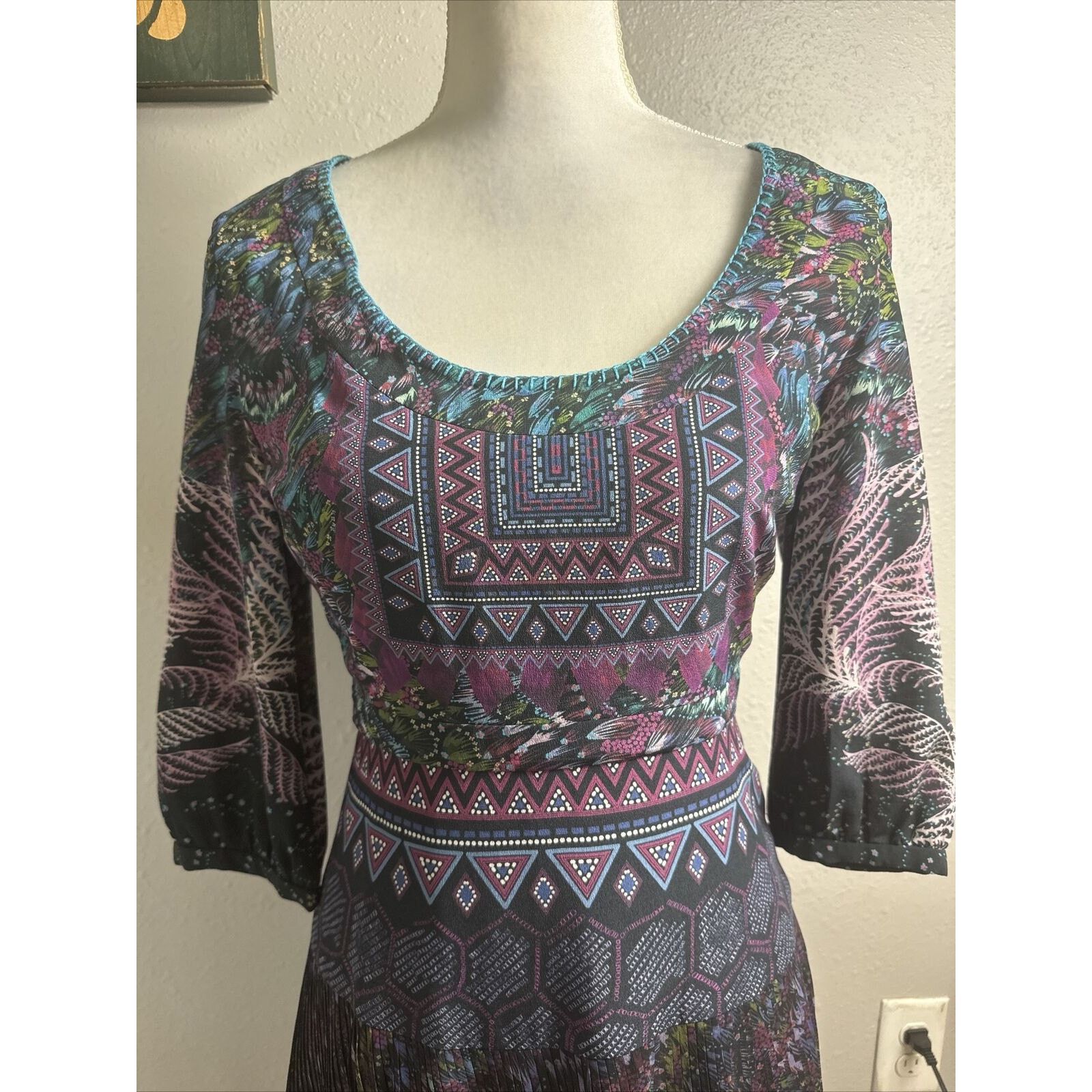 Other Saloni Multicolor 100% Silk Dress Size 4 Size S / US 4 / IT 40 - 3 Thumbnail