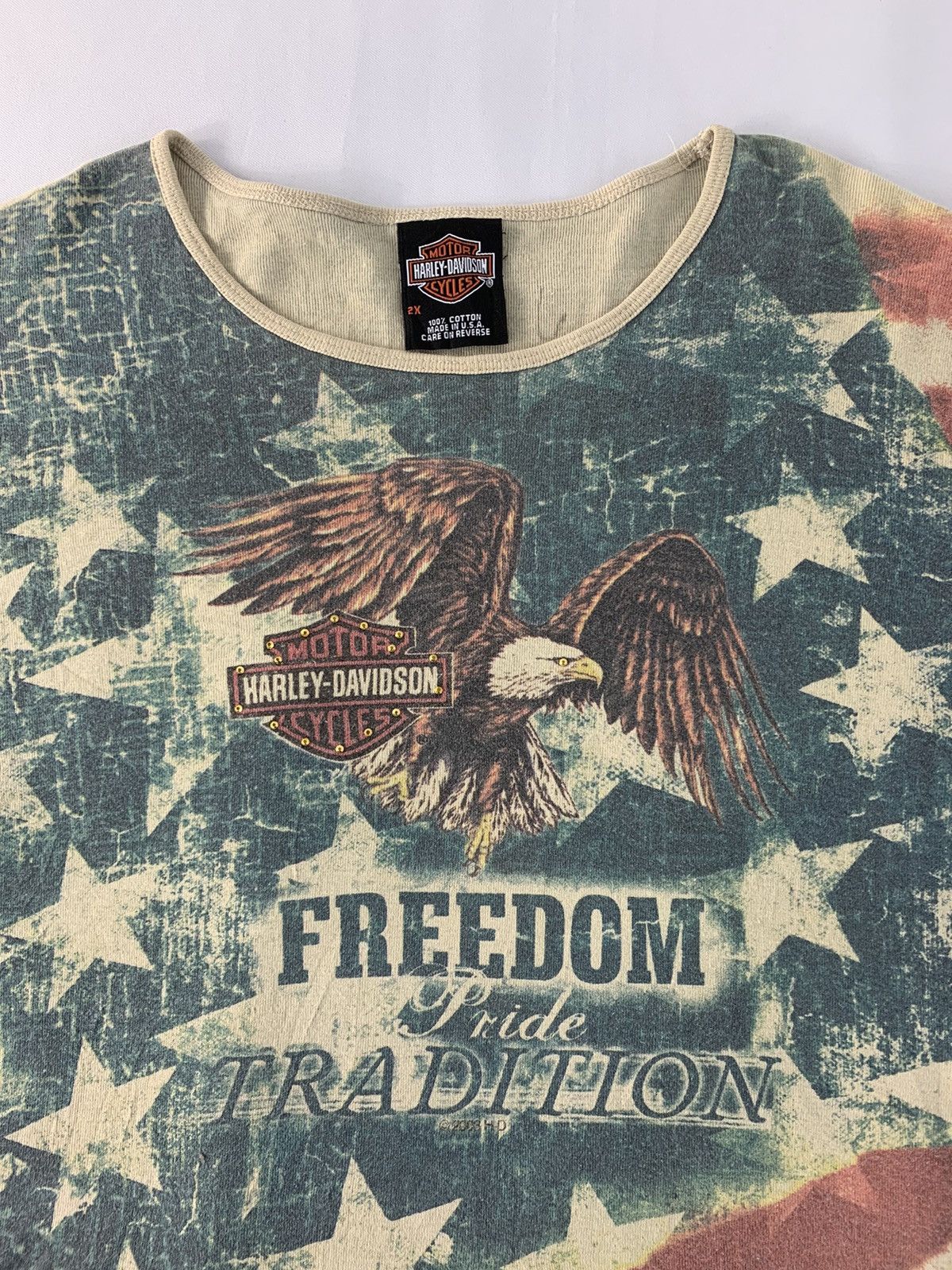 Harley Davidson × Vintage Harley Davidson Freedom Pride Tradition US Flag Printed Tee Size M / US 6-8 / IT 42-44 - 4 Thumbnail
