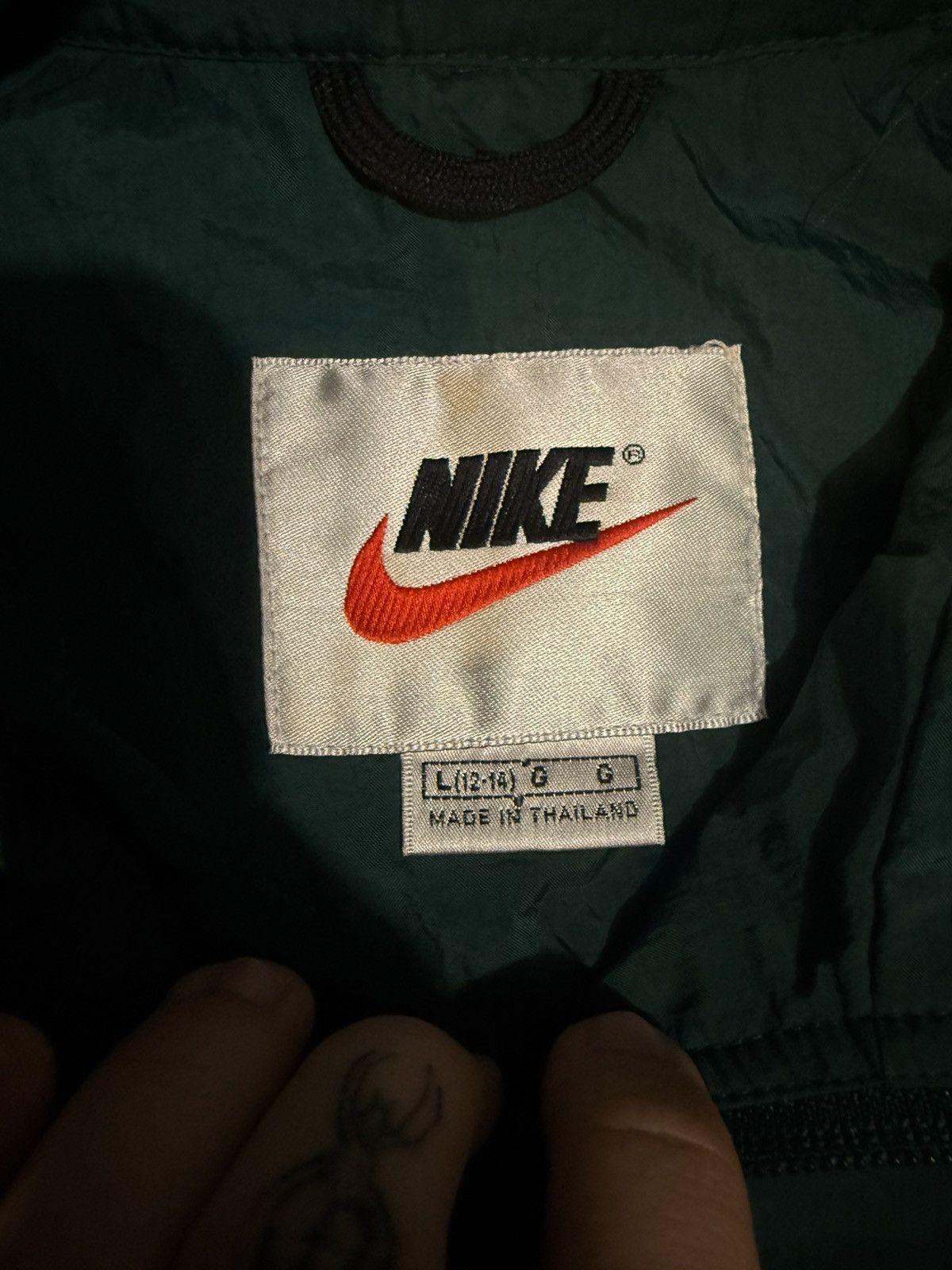 Nike Vintage 90s Nike dark green track top Size US L / EU 52-54 / 3 - 1 Thumbnail
