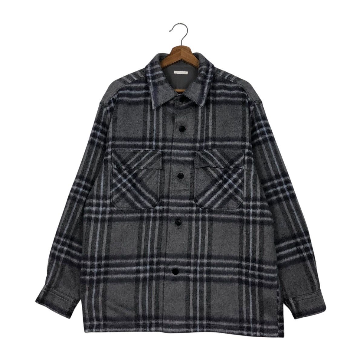 Japanese Brand 📌Vintage Wool Button Jacket GU Japan Tartan Issey Miyake Size US L / EU 52-54 / 3 - 2 Thumbnail