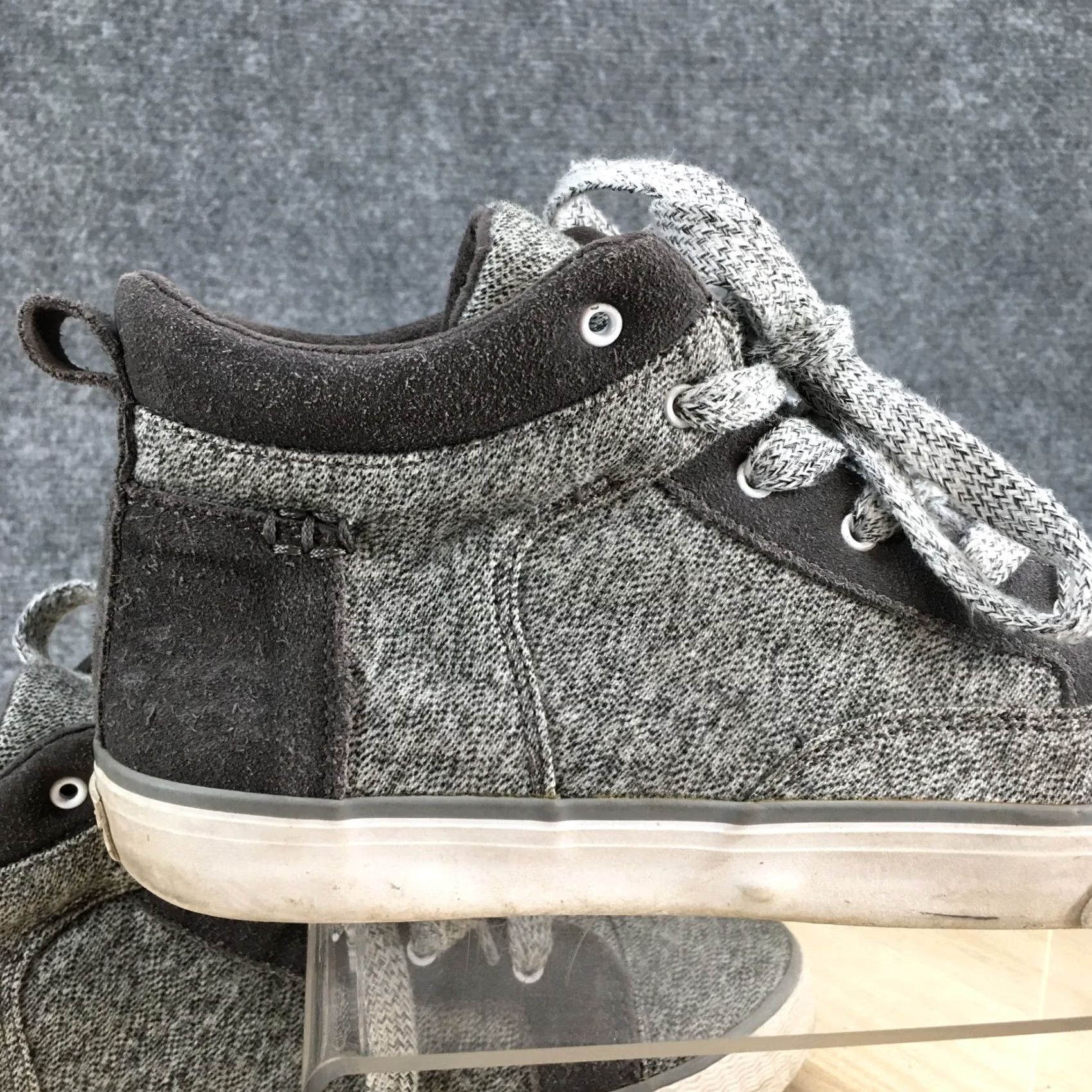 Toms TOMS Women Sneakers 9.5 Camila Casual Mid Top Gray Fabric Lace Up Shoes Size L / US 10 / IT 46 - 6 Thumbnail