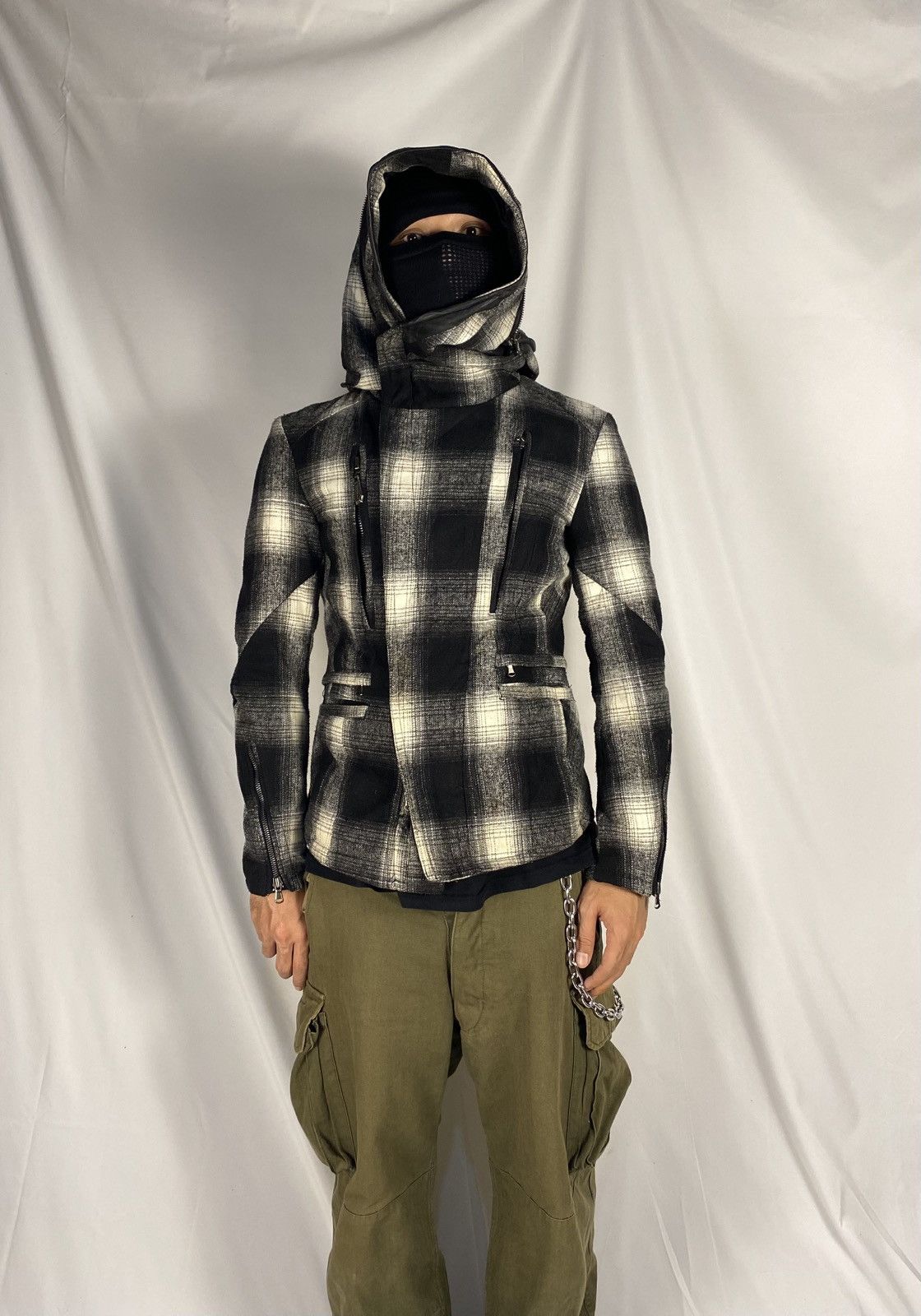 JACKROSE Jackrose Asymmetrical Bono Wool Jacket Checkered Multipocket Size US M / EU 48-50 / 2 - 2 Thumbnail