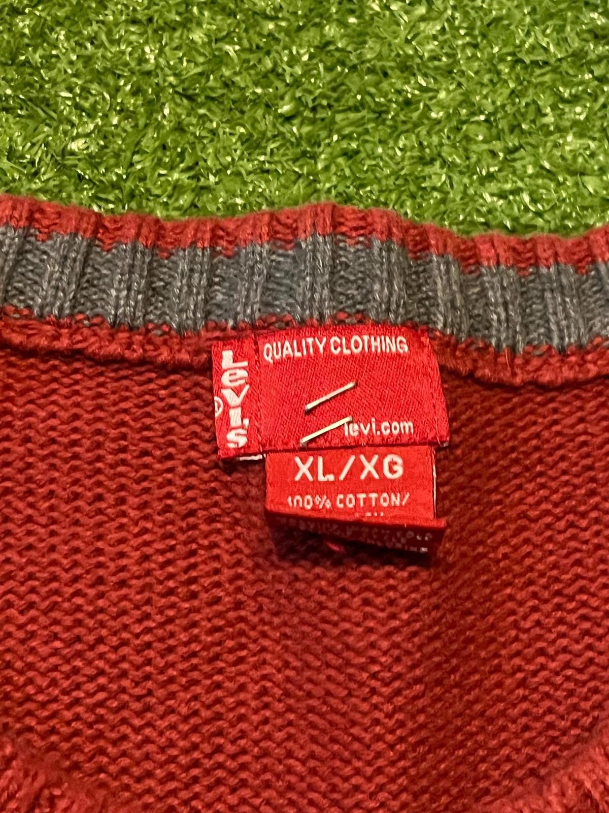 Levi's Levi's Men's Cotton Sweater XL Red and Gray Size US XL / EU 56 / 4 - 3 Thumbnail