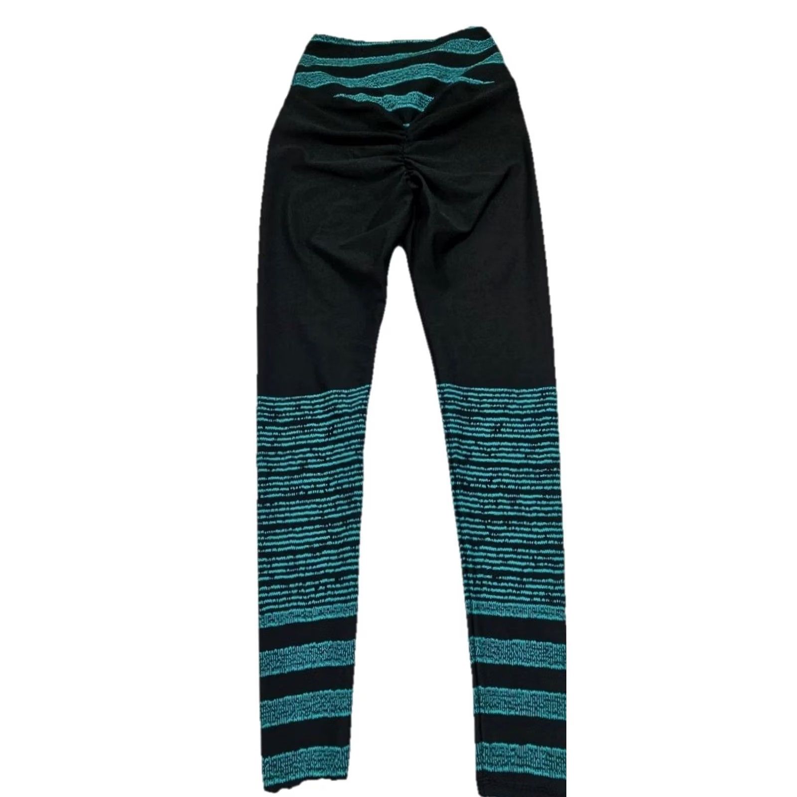 Vintage ABS2B Women’s Leggings Medium Black Green Yoga Workout Stretch Activewear USA Size 32" / US 10 / IT 46 - 6 Thumbnail