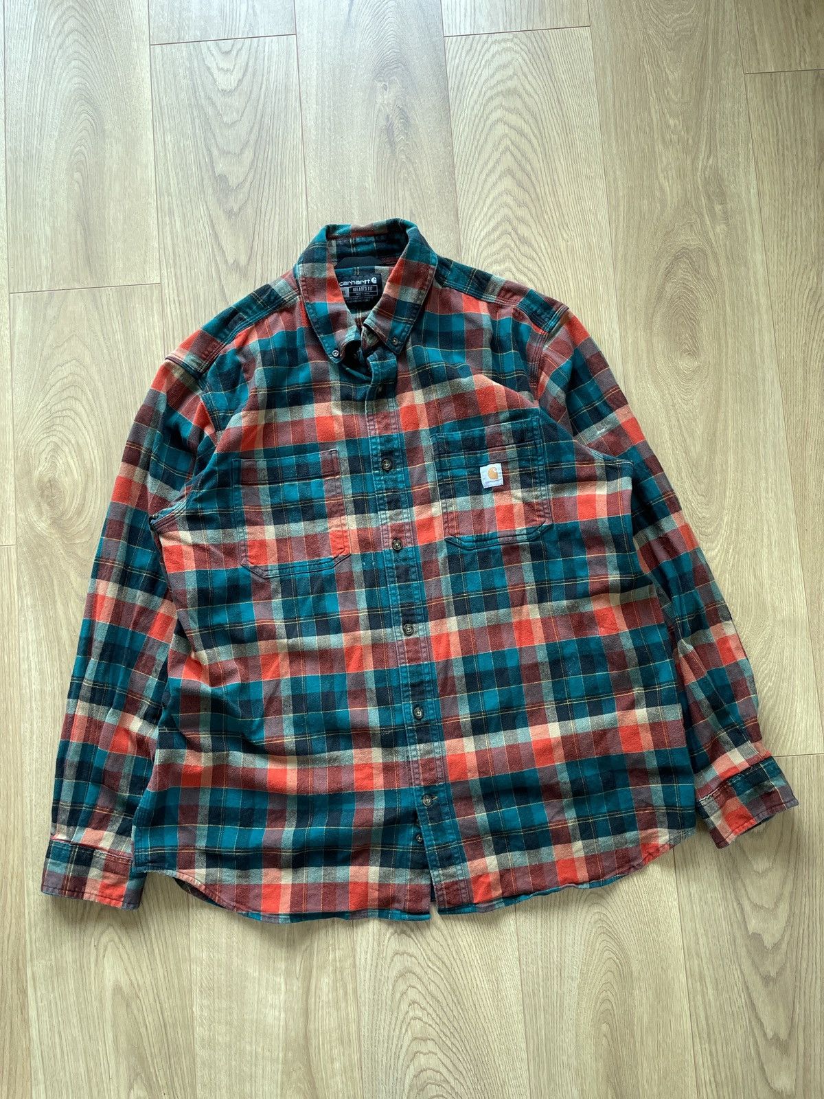 Carhartt Vintage Y2K Carhartt checkered Flannel Shirt Size US XL / EU 56 / 4 - 1 Thumbnail
