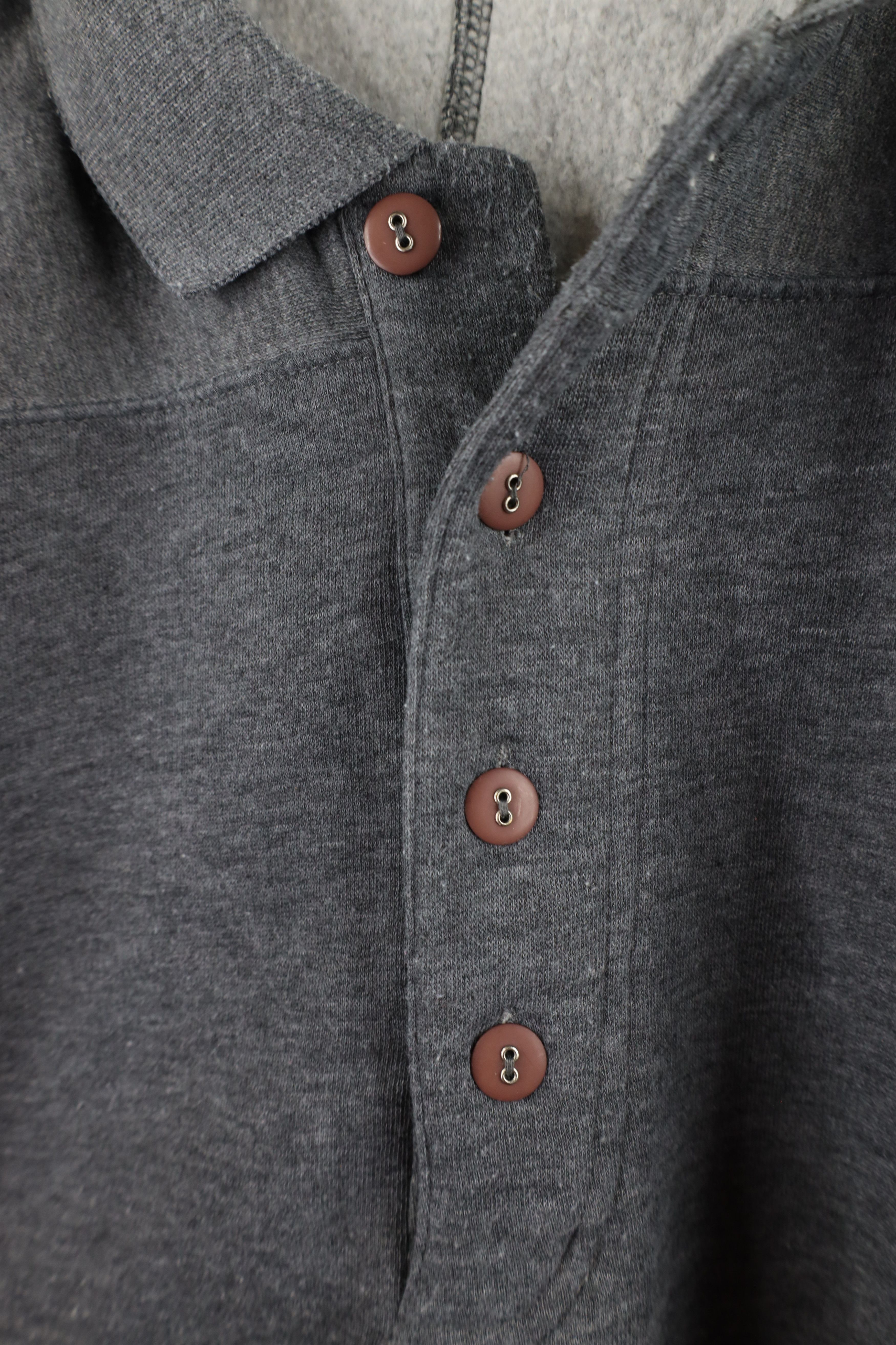 Vintage Vintage 90s Streetwear Collared Pullover Sweatshirt Gray Size US XXL / EU 58 / 5 - 5 Thumbnail