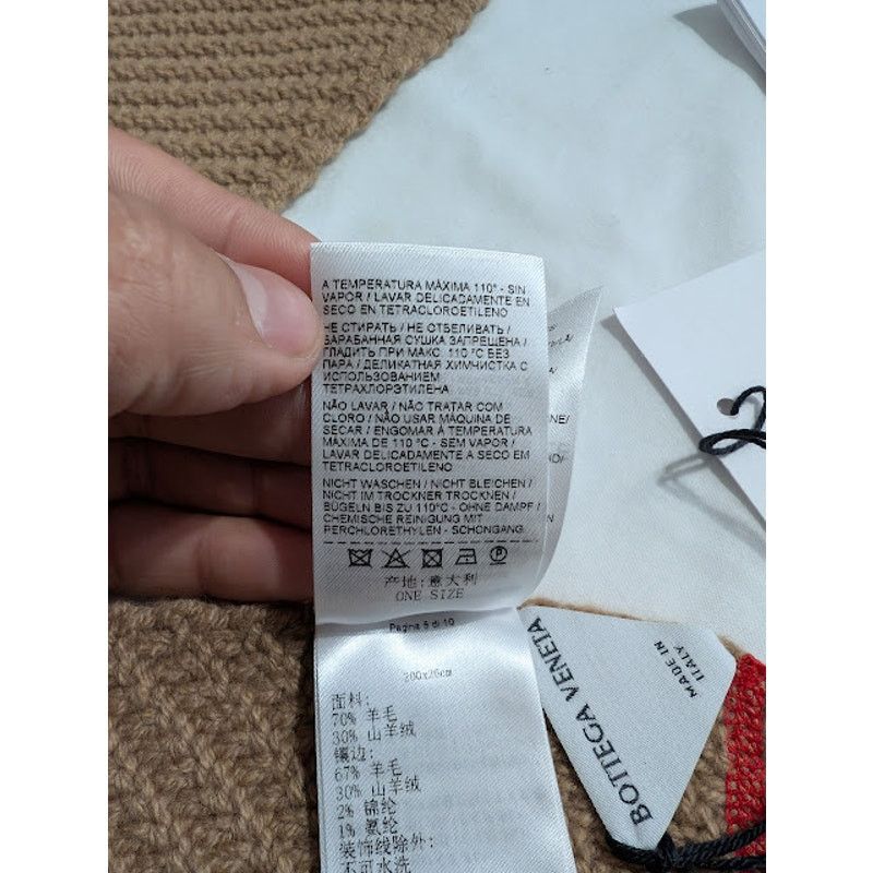 Bottega Veneta o1rshd1 Size: OS / Overlock Wool Cashmere Scarf in Camel Size ONE SIZE - 13 Thumbnail