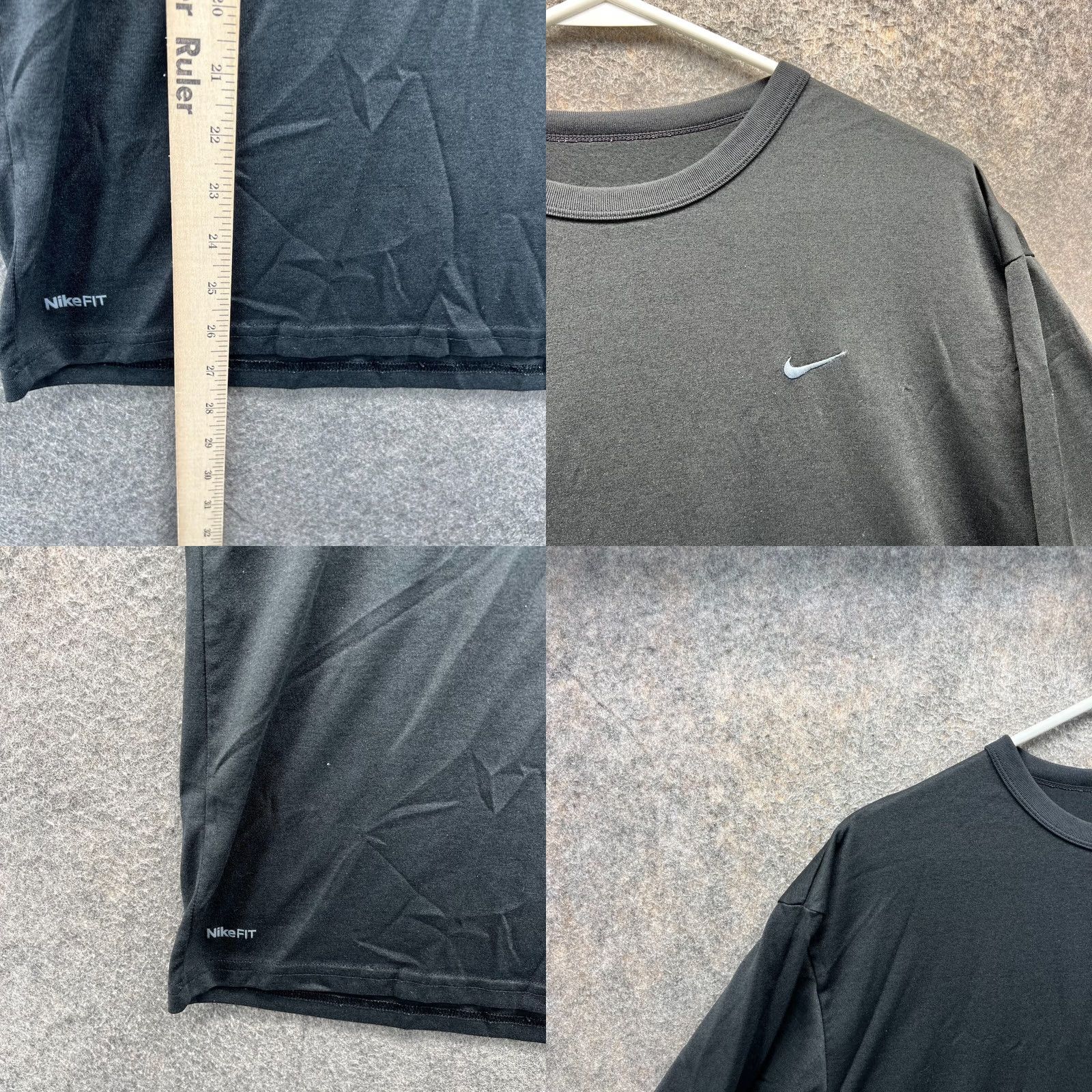 Nike VINTAGE Nike Shirt Men Medium Black Dri-Fit Swoosh Embroidery Logo Gym Knit Y2K Size US M / EU 48-50 / 2 - 8 Thumbnail