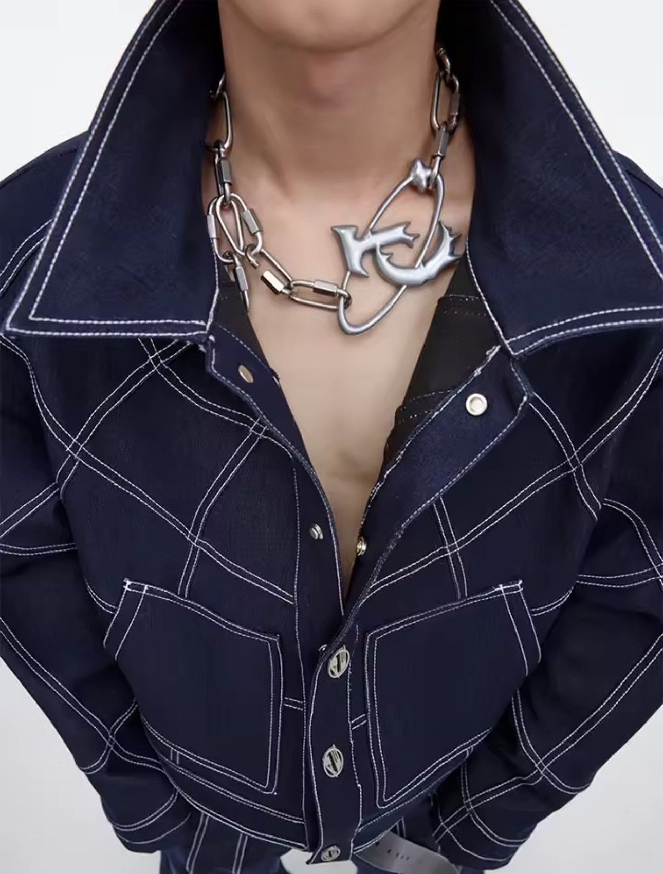 Jewelry Punk Gothic Heavy Chain Necklace for Men Size ONE SIZE - 2 Thumbnail
